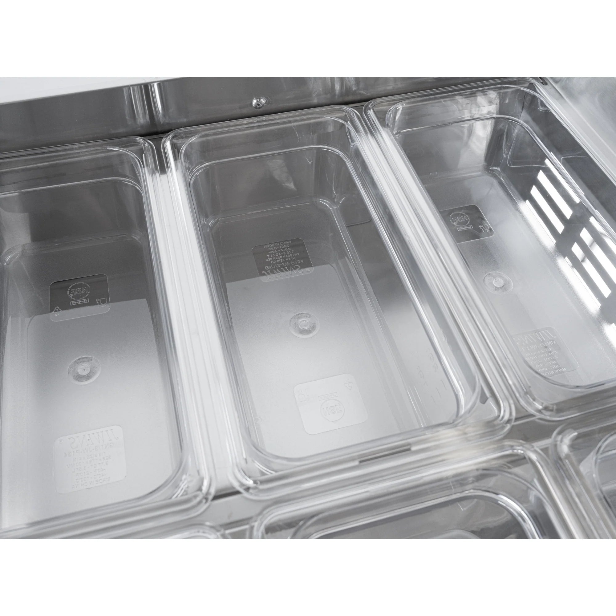 Koolmore KM-RBT-60CSFG | 60" Wide 12 Pan Prep Table w/ Sneeze Guard