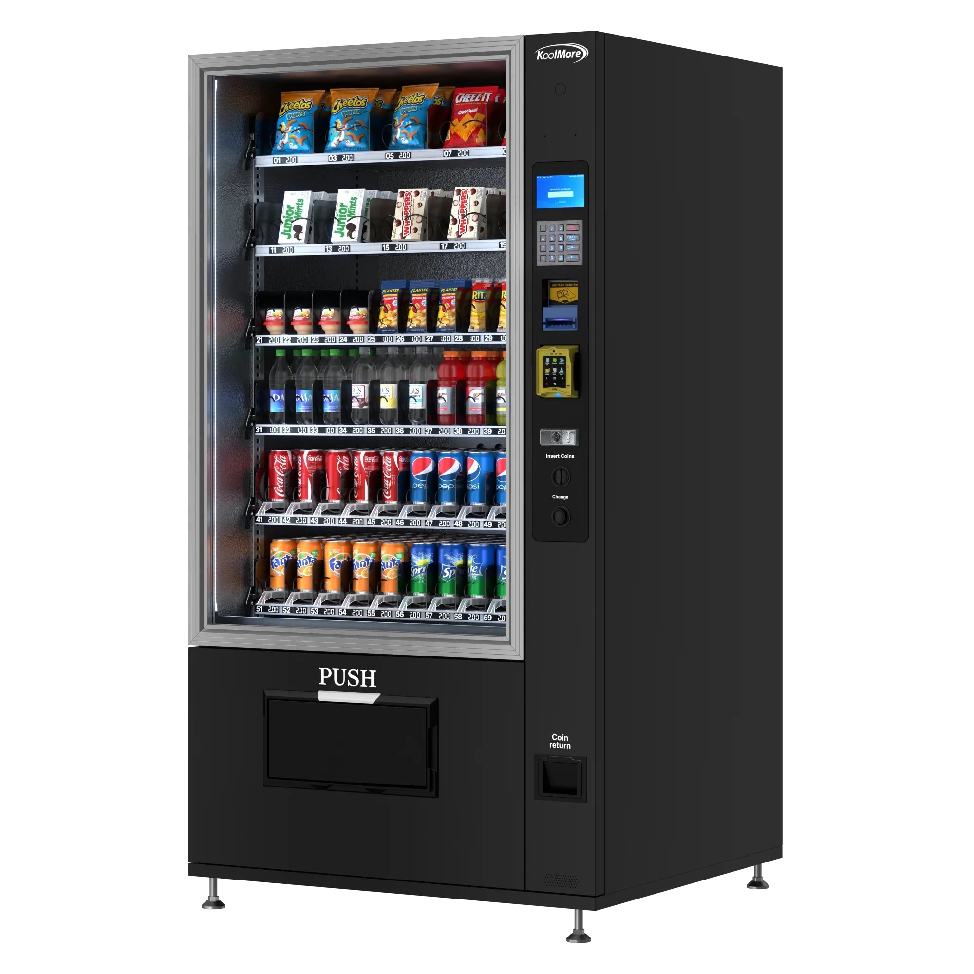 Koolmore 60 Slots Refrigerated Vending Machine w/ Coin/Bill Acceptor