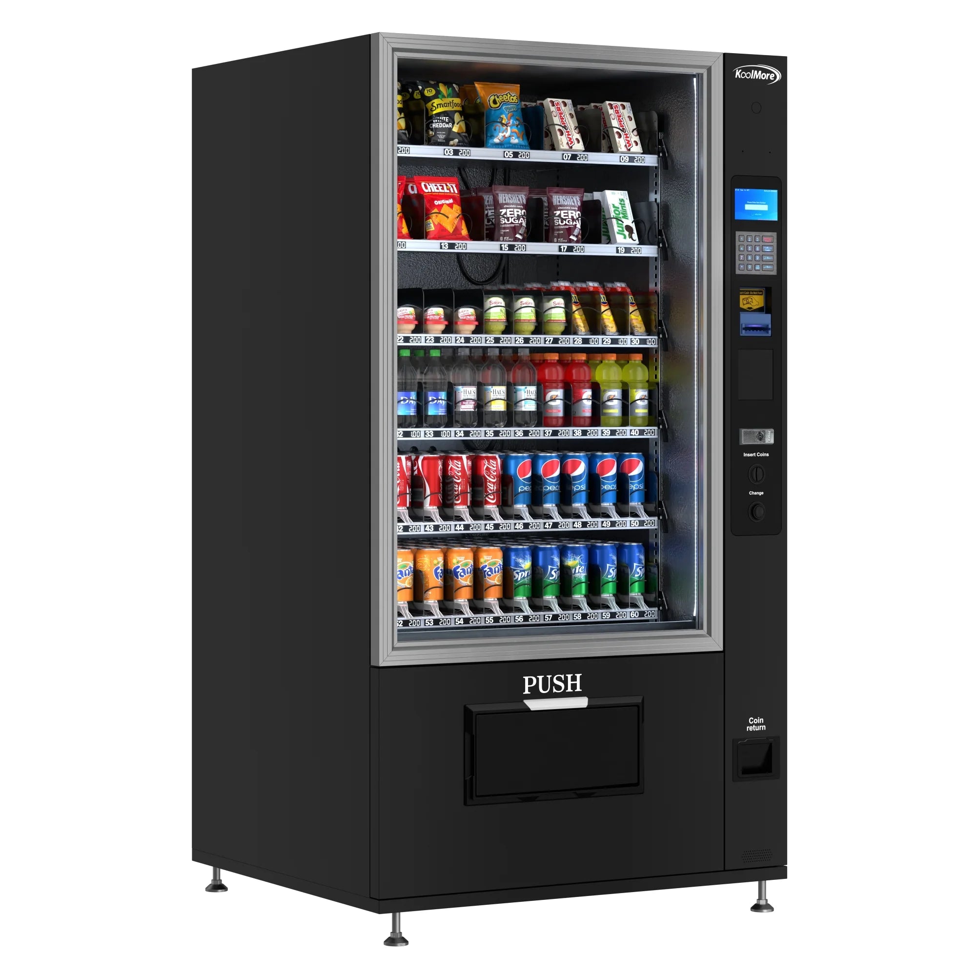 Koolmore 60 Slots Refrigerated Vending Machine w/ Coin/Bill Acceptor