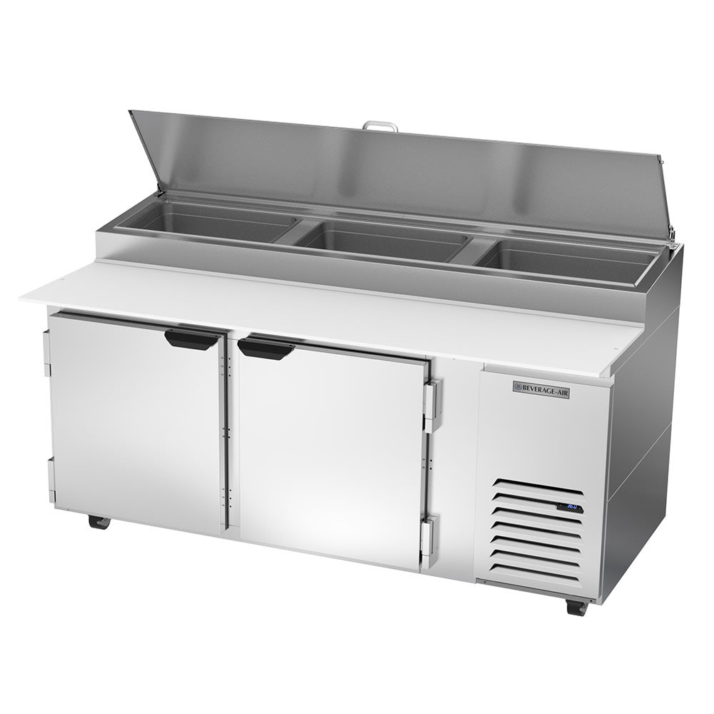 Beverage Air DP72HC | 72" Wide 2 Door Pizza Prep Table