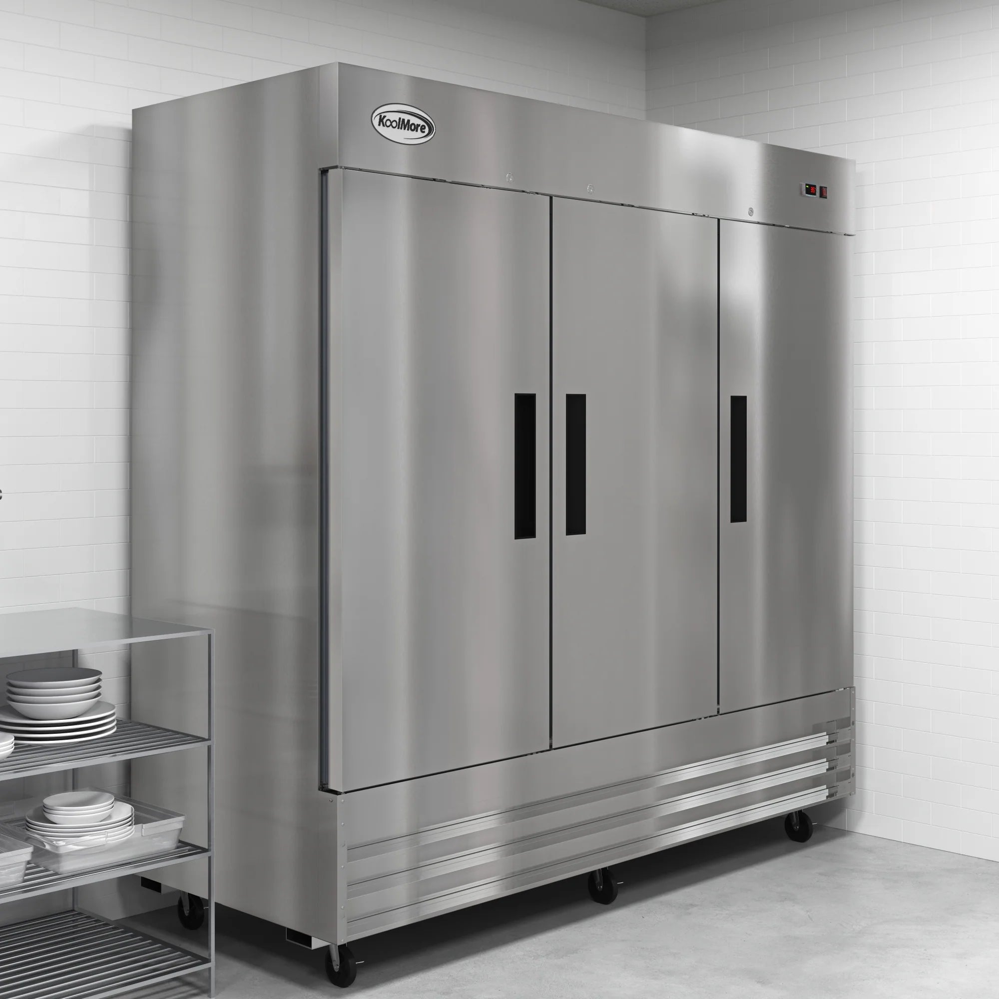 Koolmore RIR-3D-SS | 80" Wide 3 Door Reach-In Refrigerator