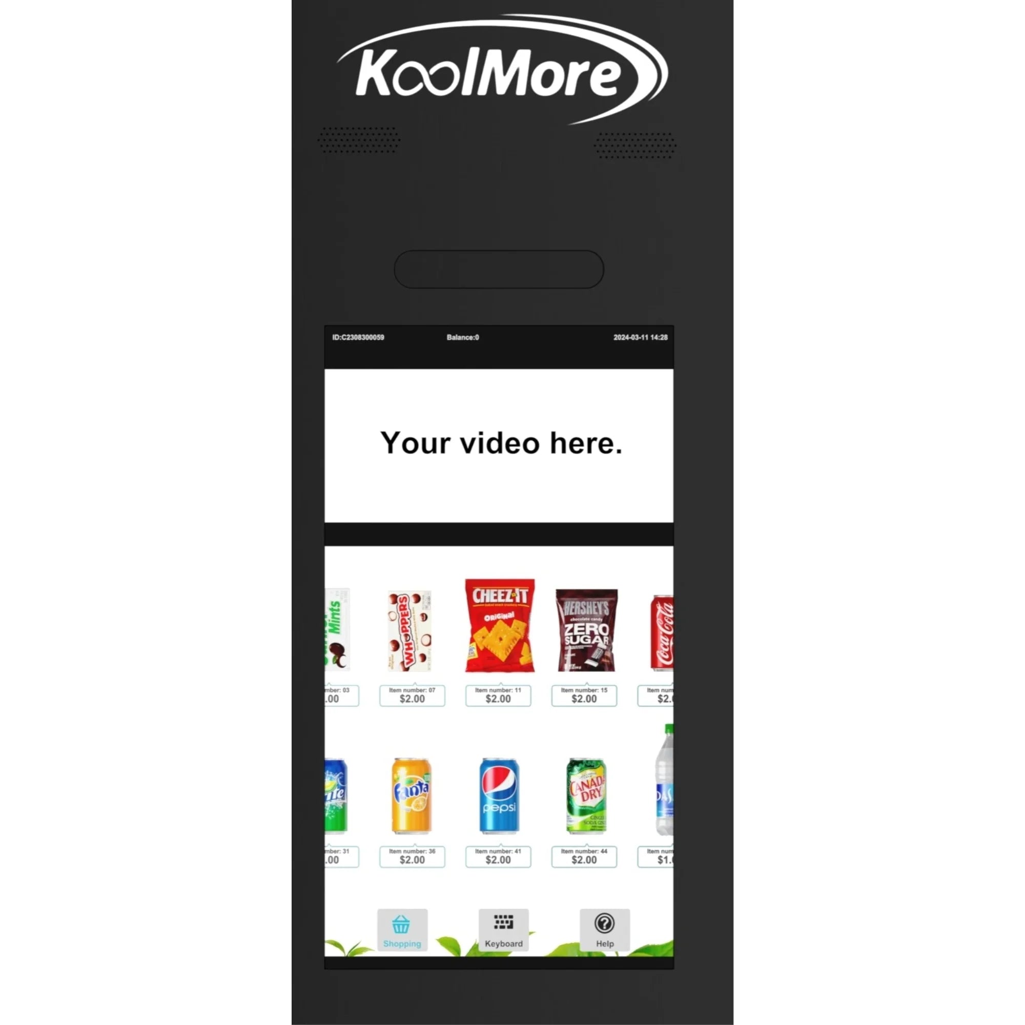Koolmore Touch Screen 60 Slots Refrigerated Vending Machine w/ Coin/Bill Acceptor