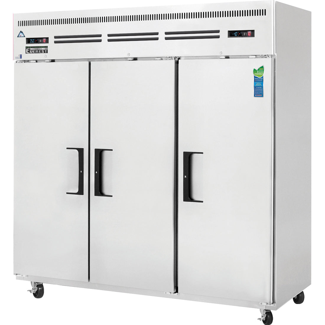 Everest ESRF3 | 75" Wide 3 Door Reach-In Dual Temp Refrigerator/Freezer Combo
