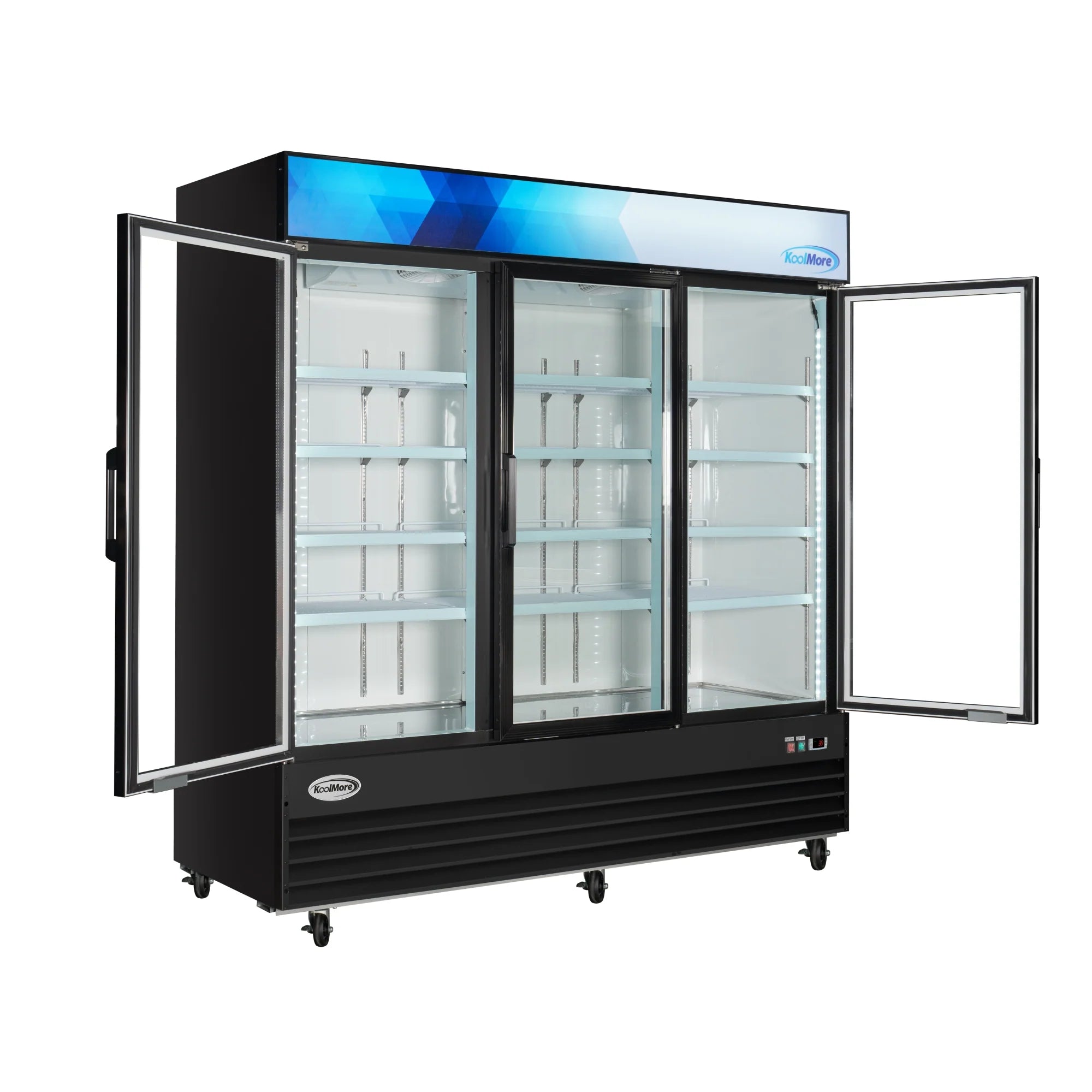 Koolmore MDR-3GD | 78" Wide 3 Glass Door Merchandiser Refrigerator