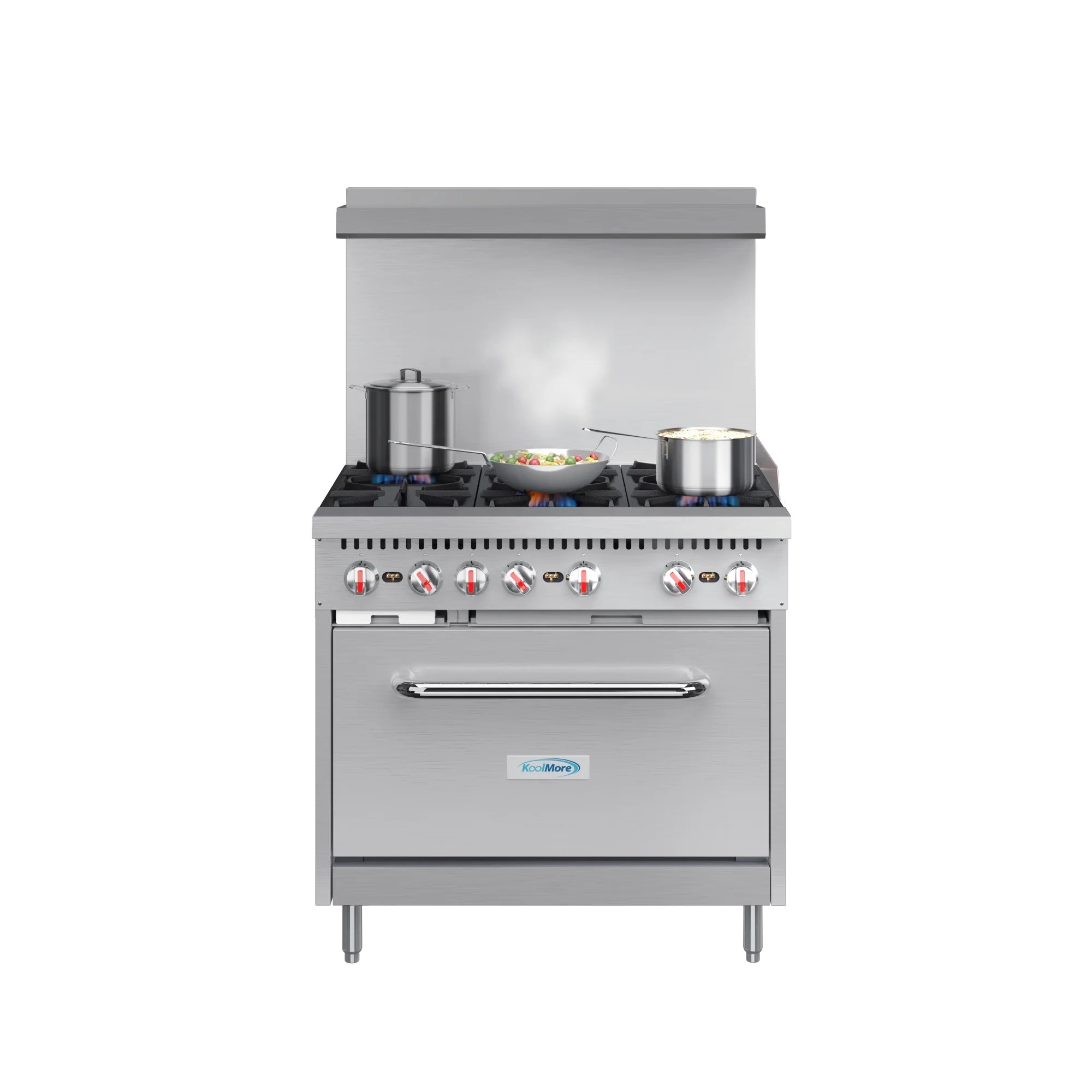 Koolmore KM-CR36-NG | 36" Wide 6 Burner Natural Gas Range