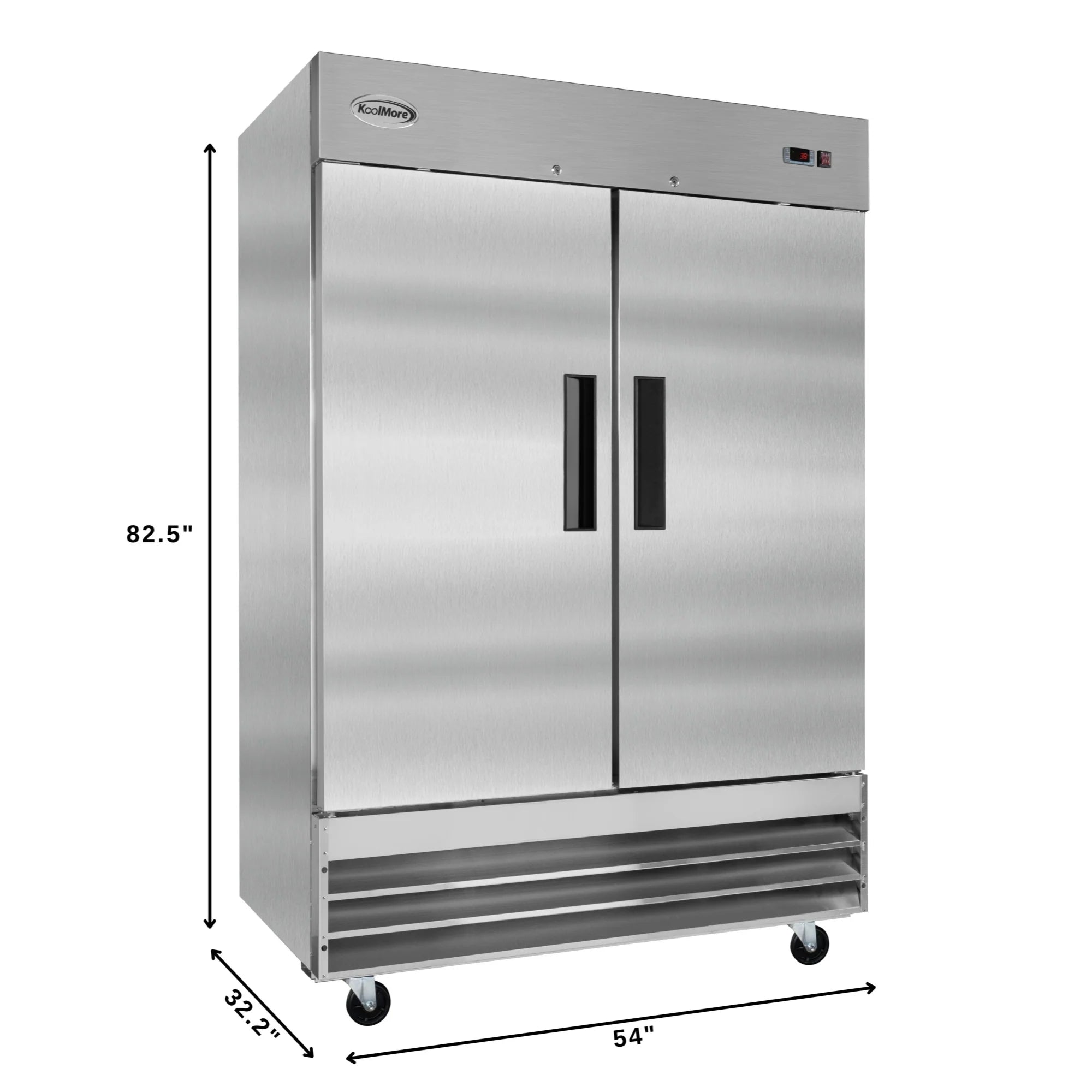 Koolmore RIR-2D-SS | 54" Wide 2 Door Reach-In Refrigerator