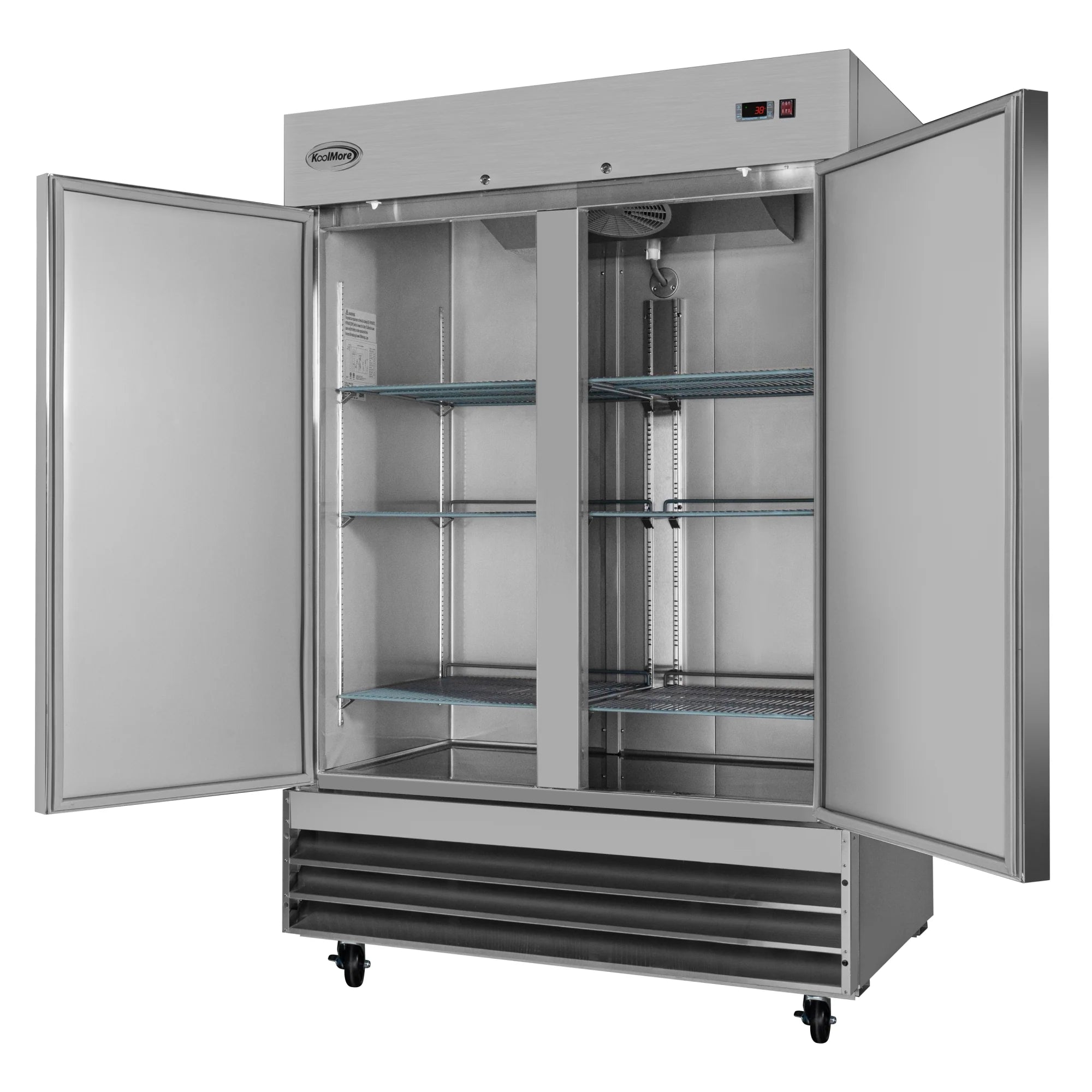 Koolmore RIR-2D-SS | 54" Wide 2 Door Reach-In Refrigerator