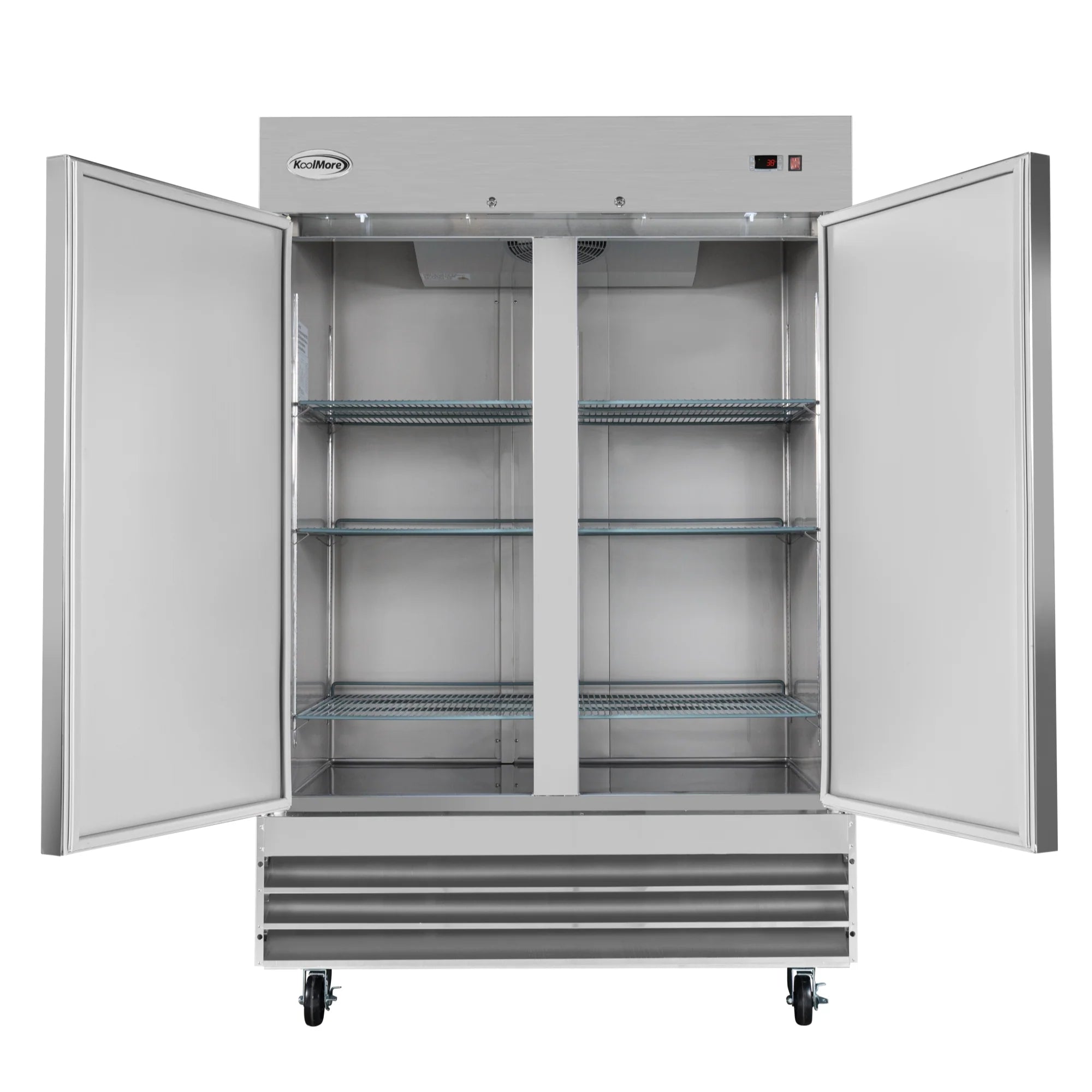 Koolmore RIR-2D-SS | 54" Wide 2 Door Reach-In Refrigerator