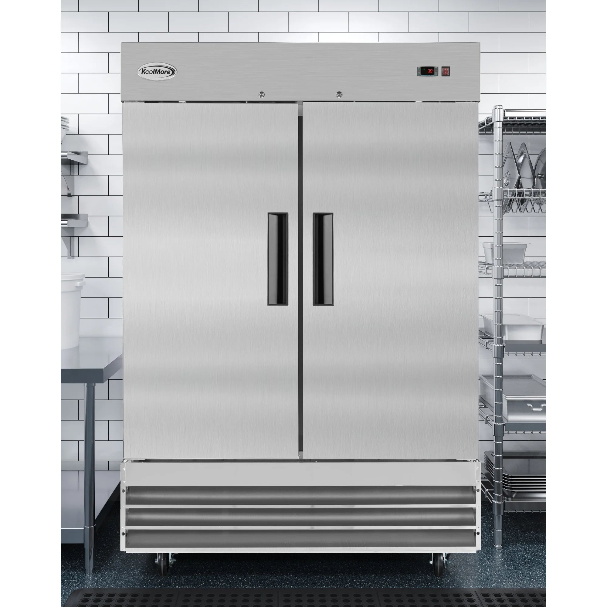 Koolmore RIR-2D-SS | 54" Wide 2 Door Reach-In Refrigerator
