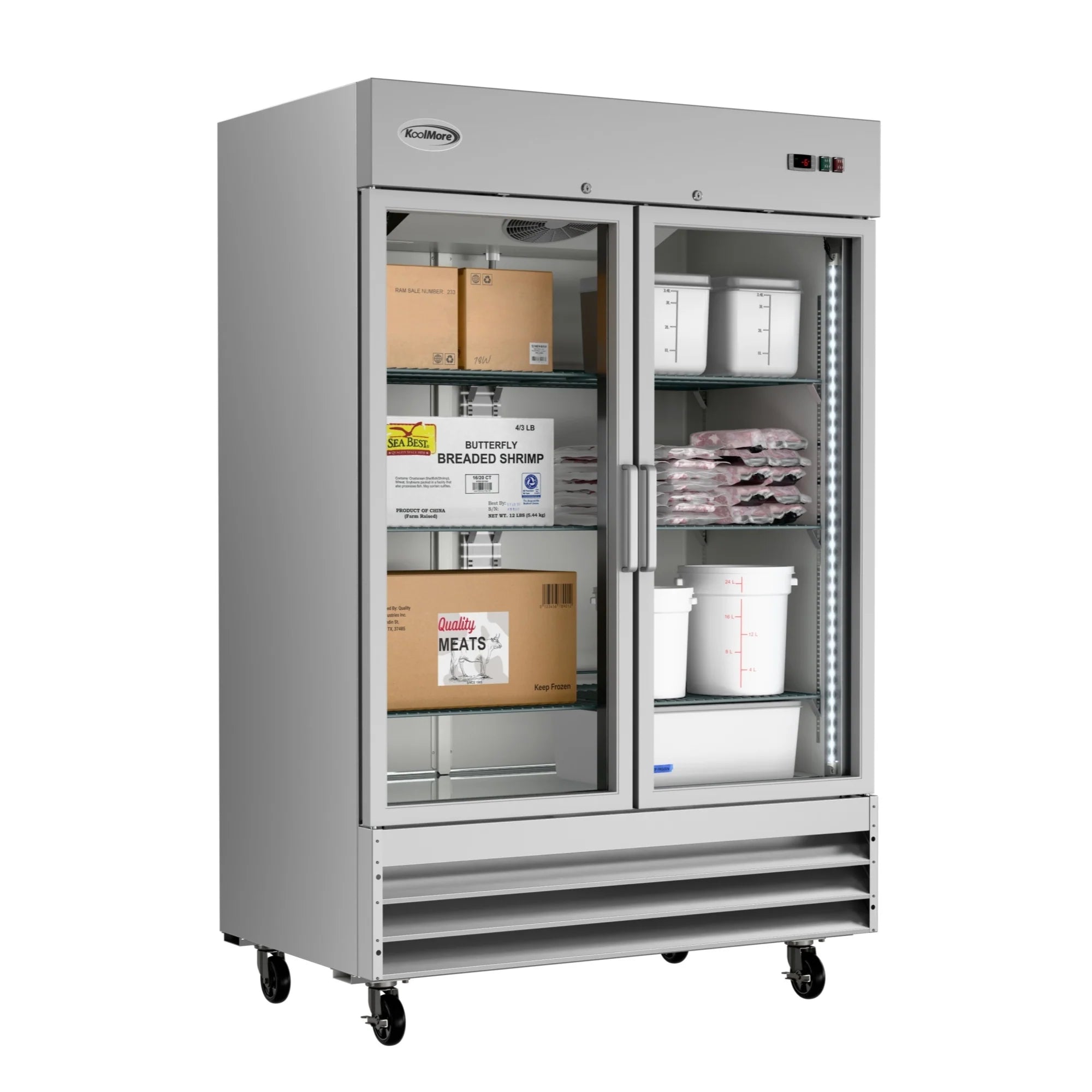 Koolmore RIF-2D-GD | 54" Wide 2 Glass Door Reach-In Freezer
