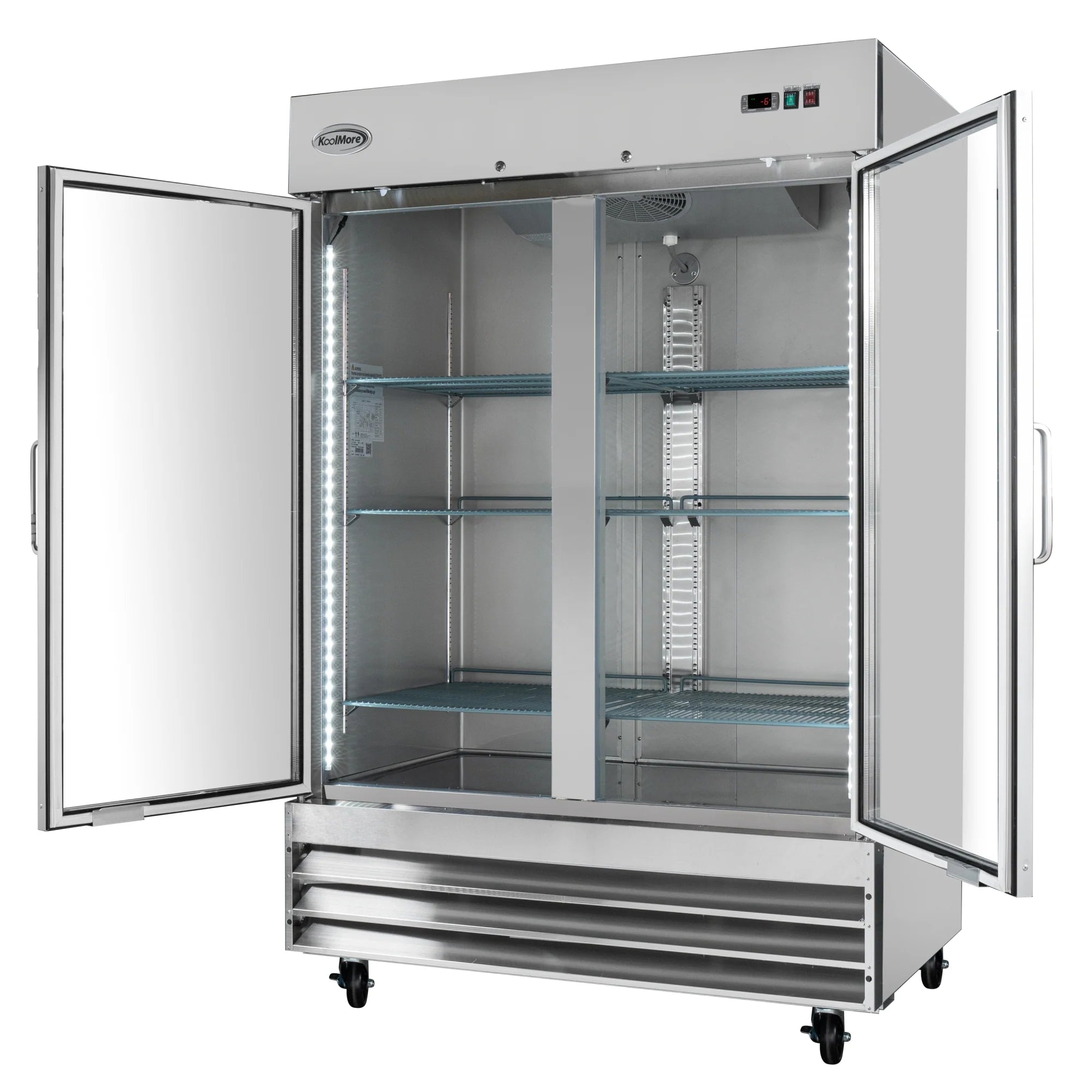 Koolmore RIF-2D-GD | 54" Wide 2 Glass Door Reach-In Freezer
