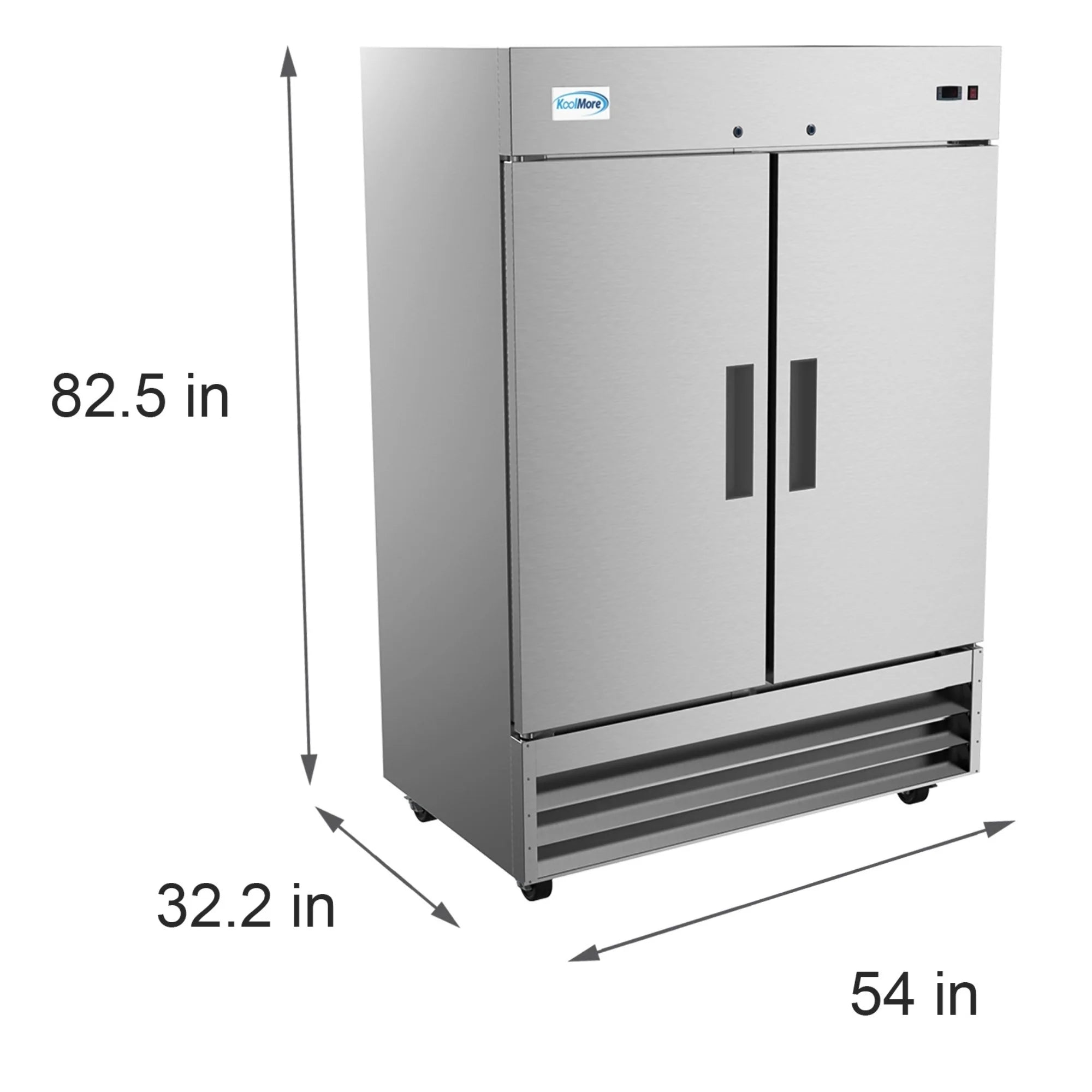 Koolmore RIF-2D-SS | 54" Wide 2 Door Reach-In Freezer