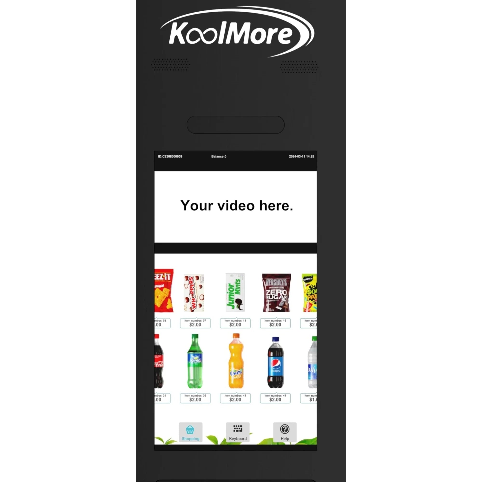 Koolmore Touch Screen 60 Slots Refrigerated Vending Machine w/ Coin/Bill Acceptor