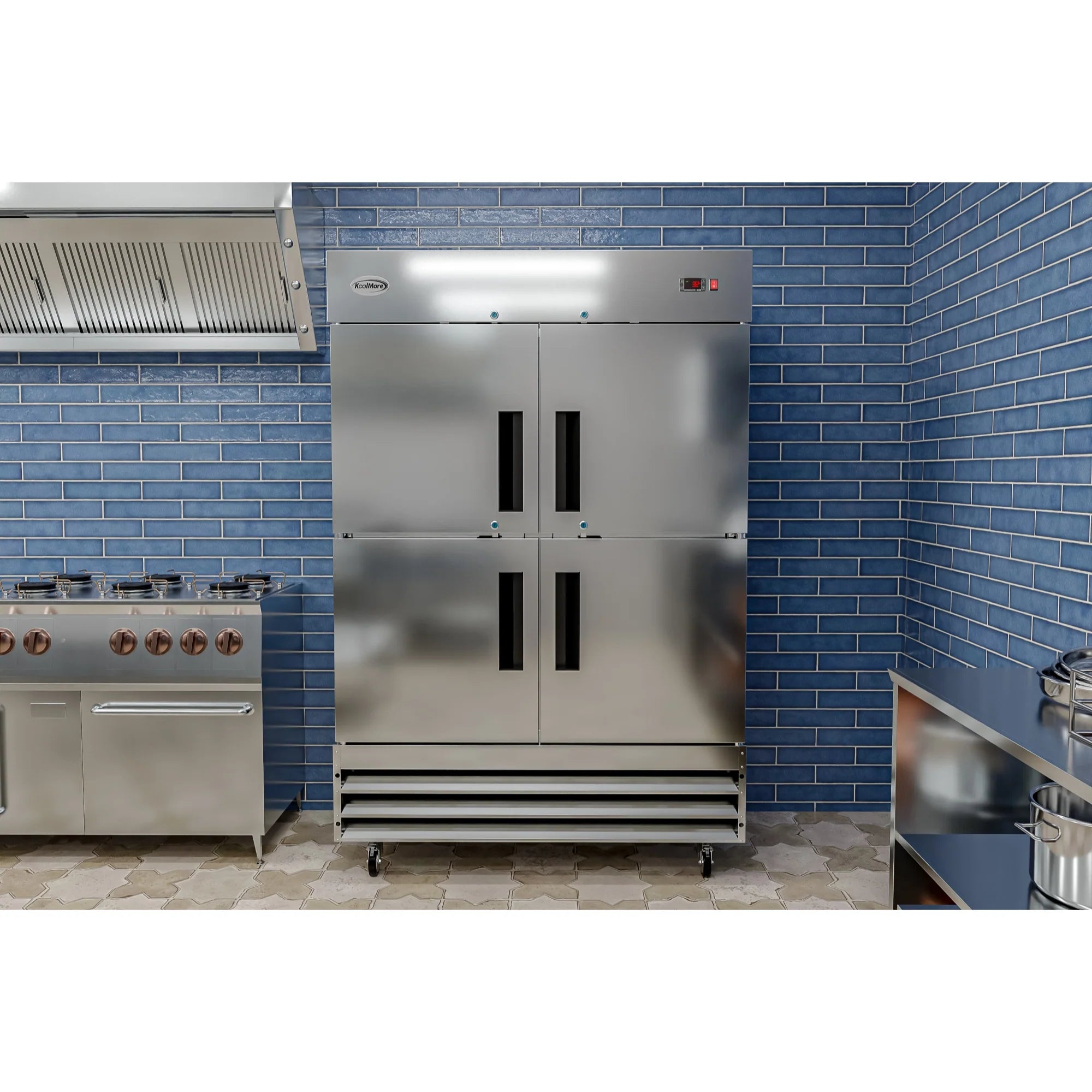 Koolmore RIR-2D-SSHD | 54" Wide 4 Door Reach-In Refrigerator