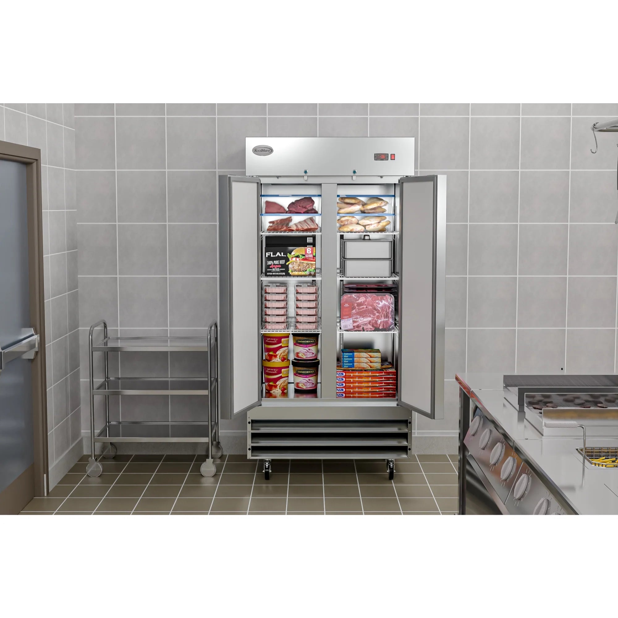 Koolmore RIF-2D-SS35C | 39" Wide 2 Door Reach-In Freezer