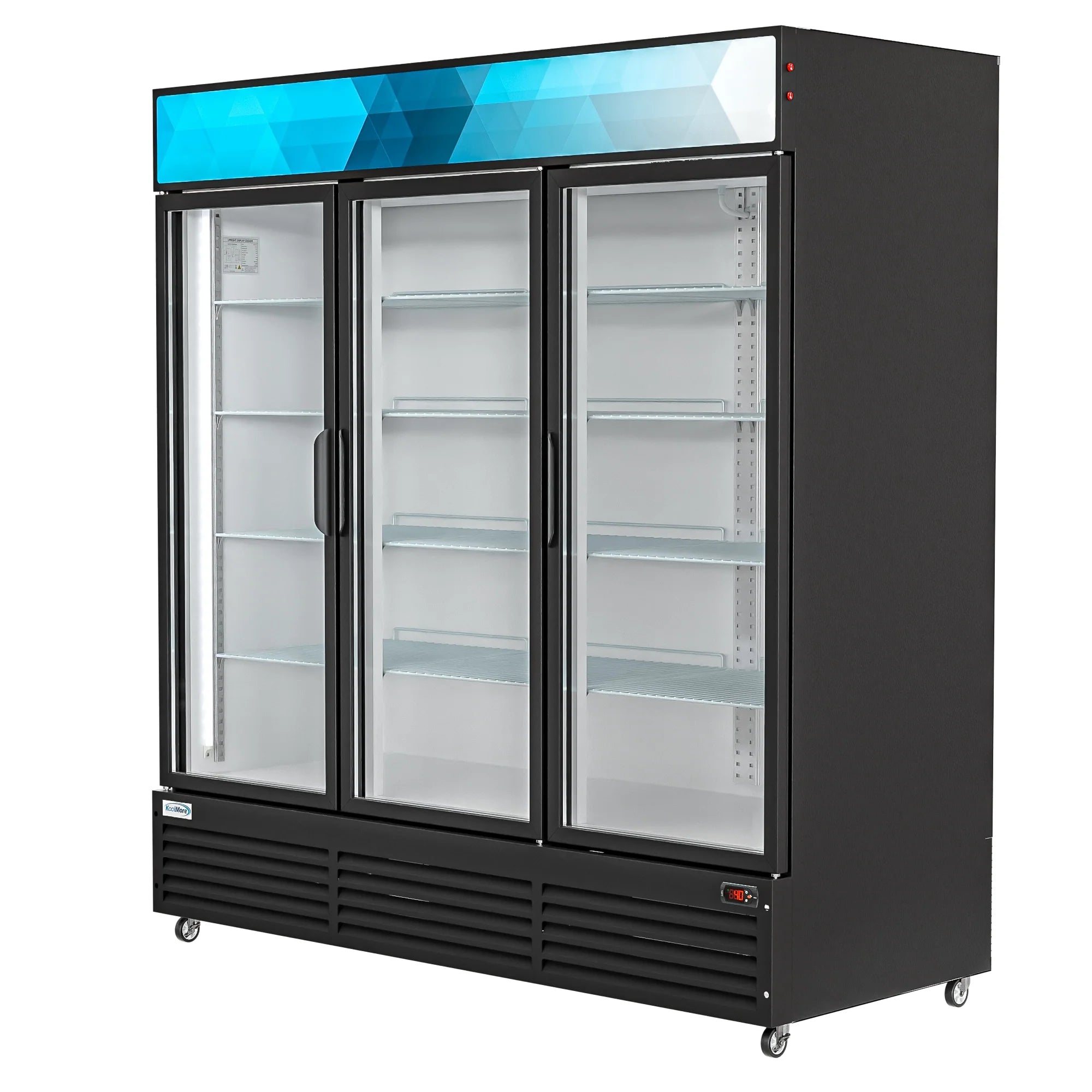 Koolmore MDR-3GD-63C | 71" Wide 3 Glass Door Merchandiser Refrigerator