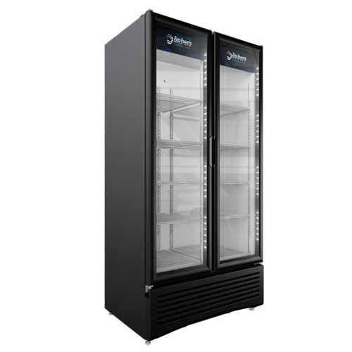 Imbera VRD26 HC BW | 39" Wide 2 Swing Door Bottom Mount Merchandiser Refrigerator