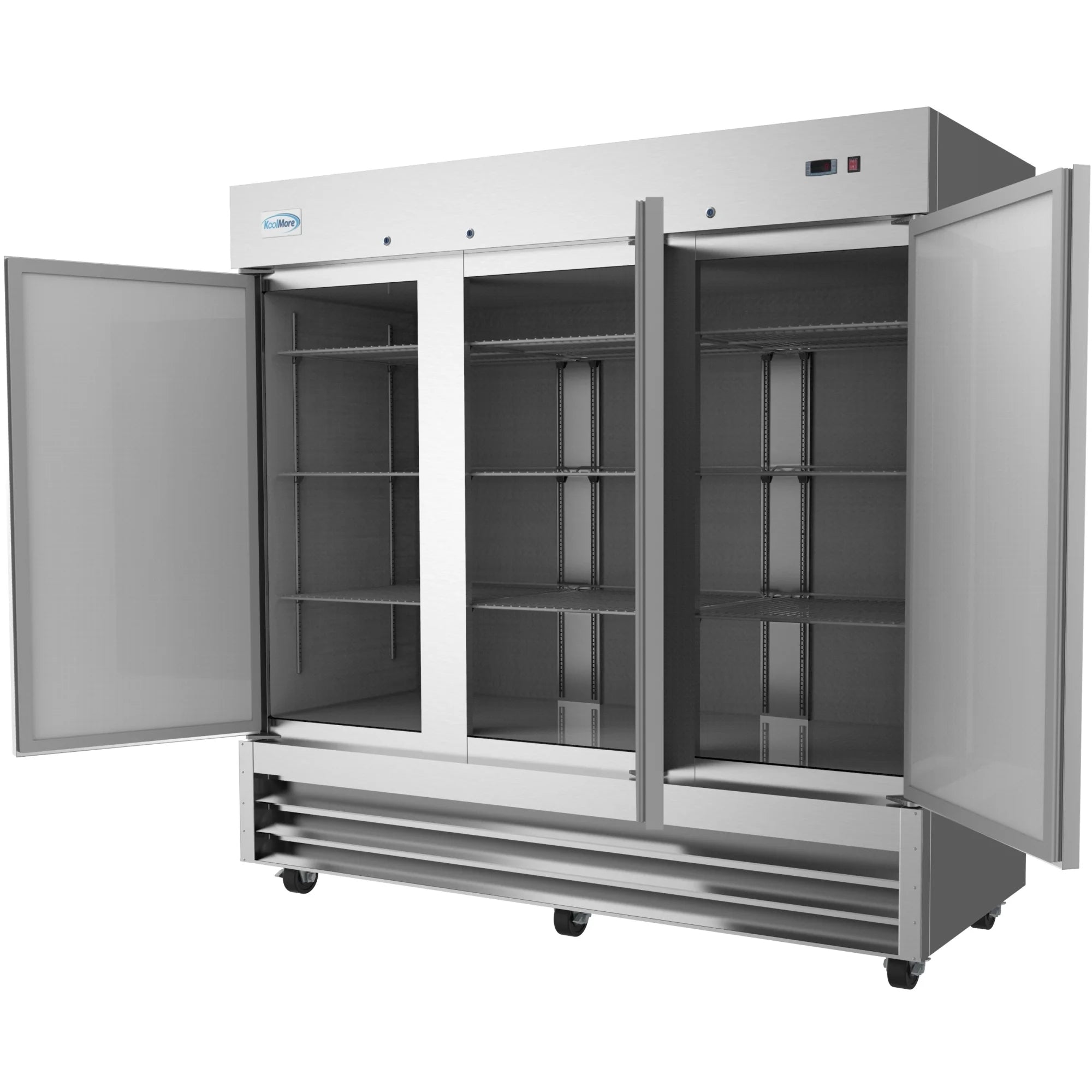 Koolmore RIF-3D-SS | 82" Wide 3 Door Reach-In Freezer