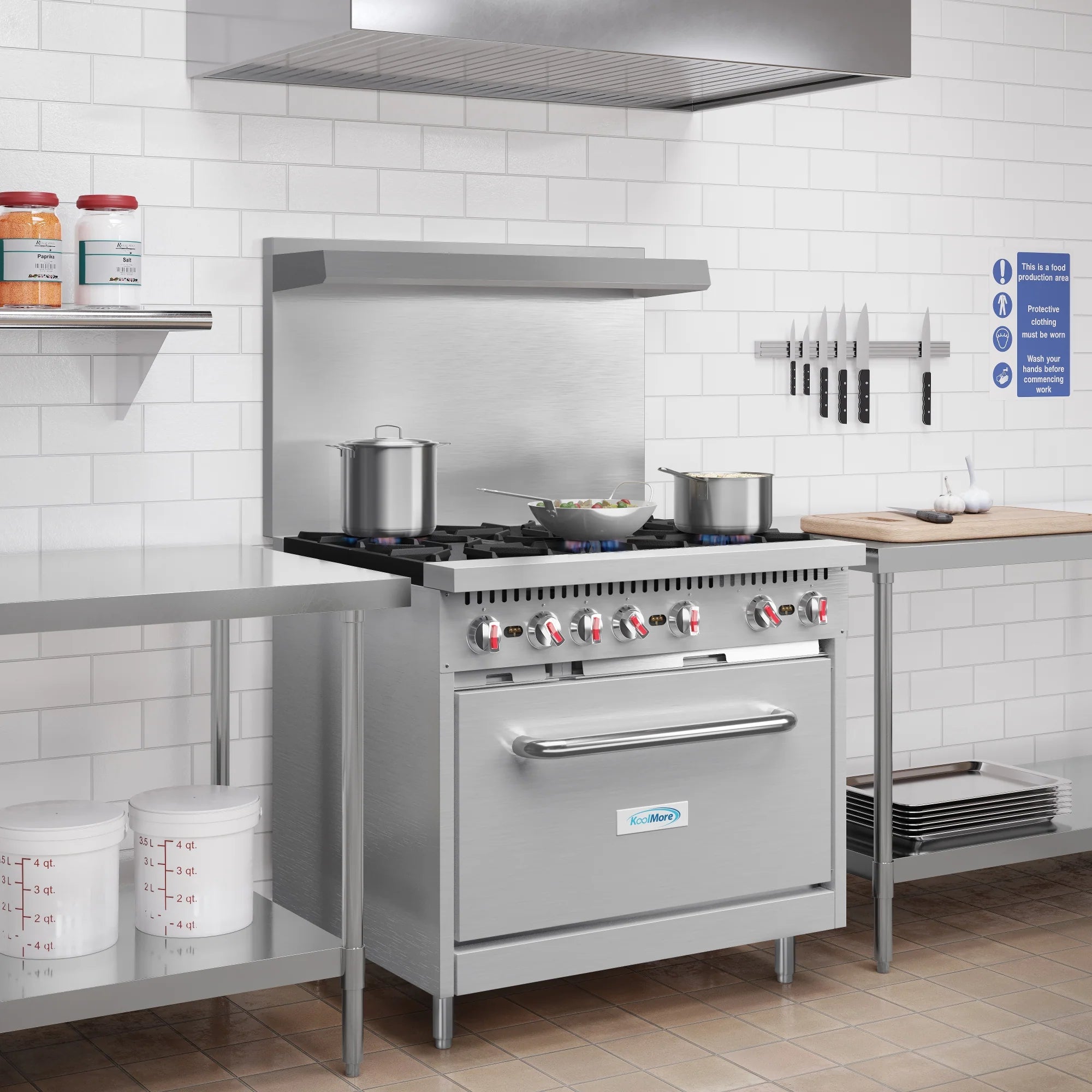 Koolmore KM-CR36-LP | 36" Wide 6 Burner Liquid Propane Range