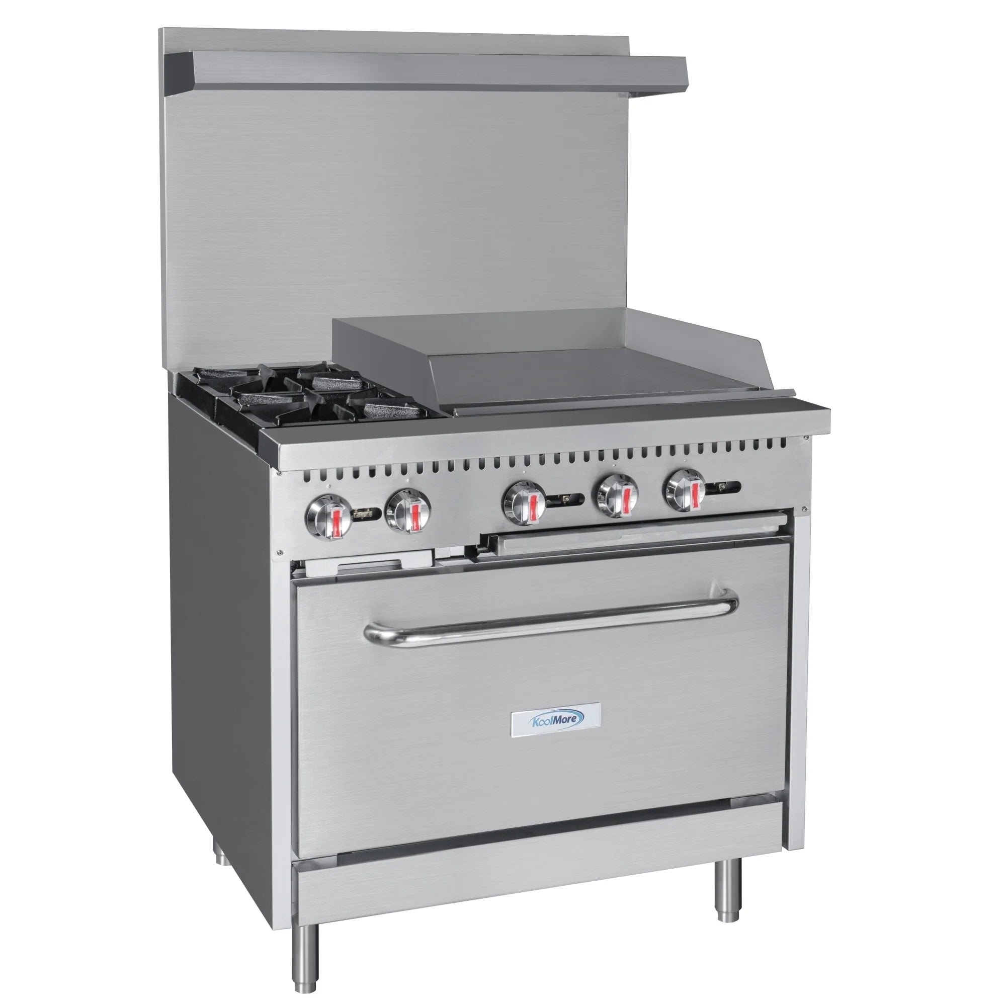 Koolmore KM-CRG36-LP | 36" Wide 2 Burner Liquid Propane Range w/ 24 in. Griddle