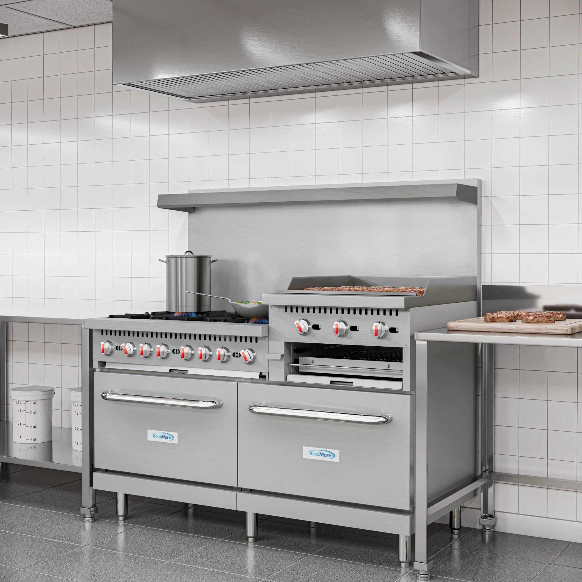 Koolmore KM-CRGB60-LP | 60" Wide Liquid Propane Range w/ 24 in. Griddle & Broiler