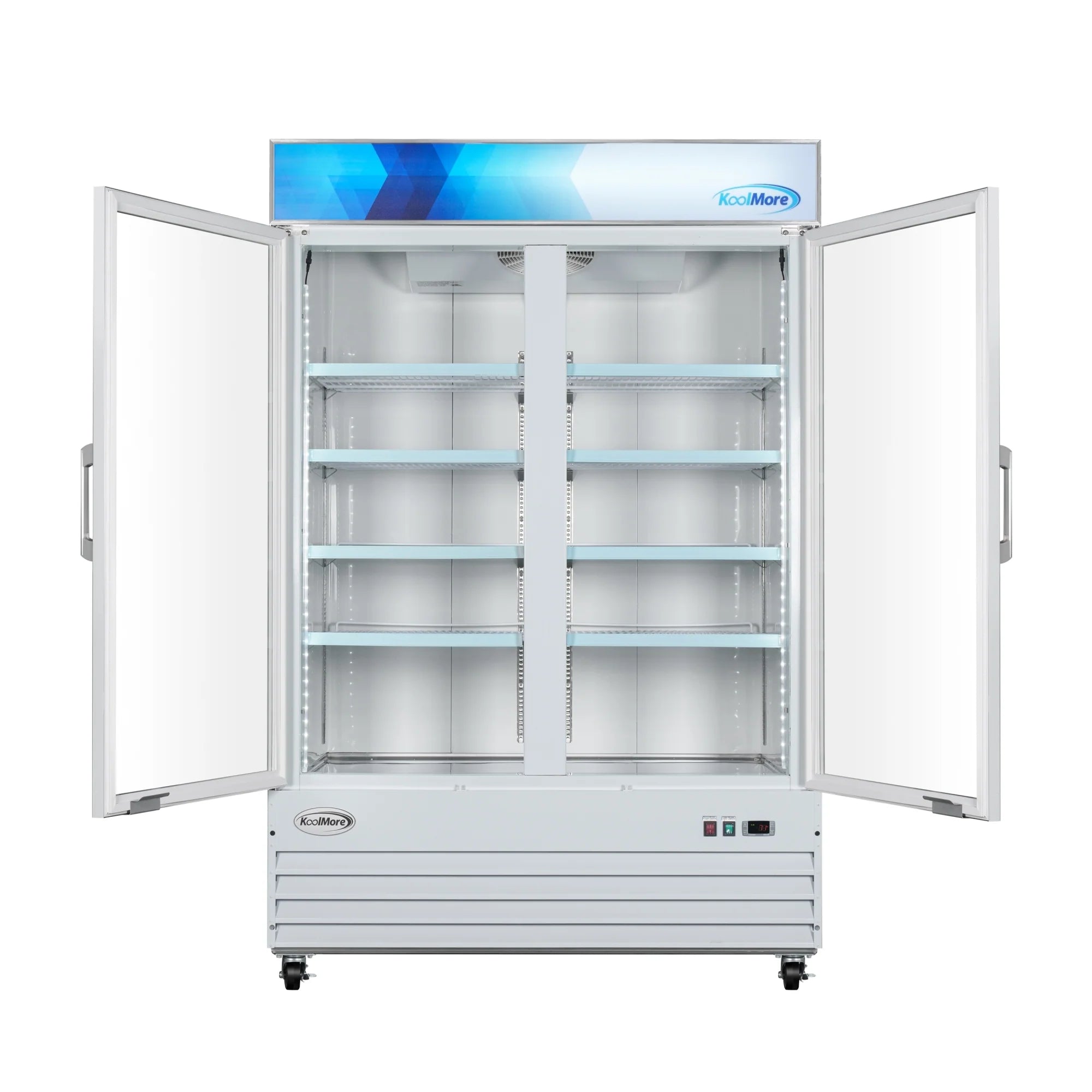 Koolmore MDF-2GD-45C-WH | 53" Wide 2 Glass Door Merchandiser Freezer