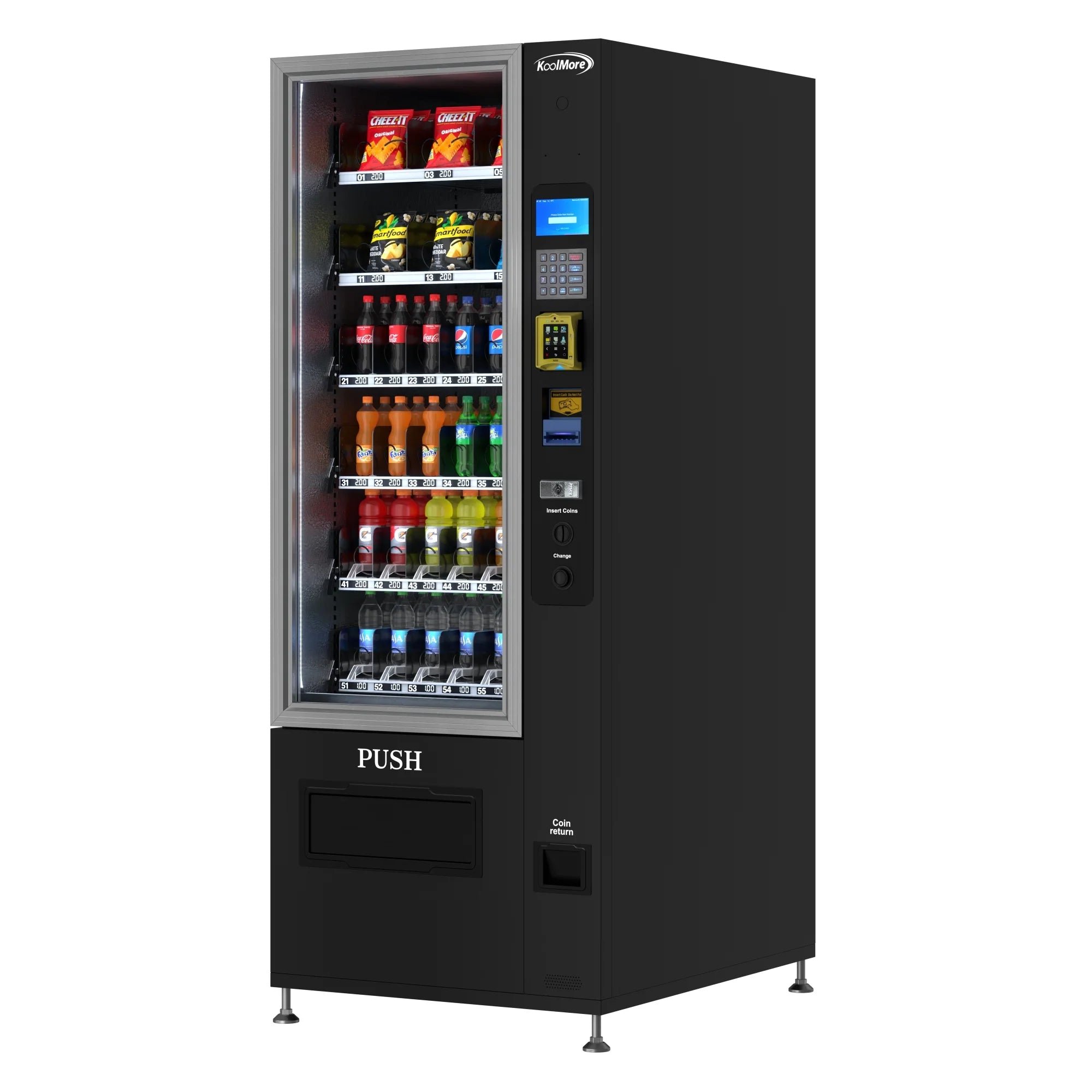 Koolmore 36 Slots Refrigerated Vending Machine w/ Coin/Bill Acceptor