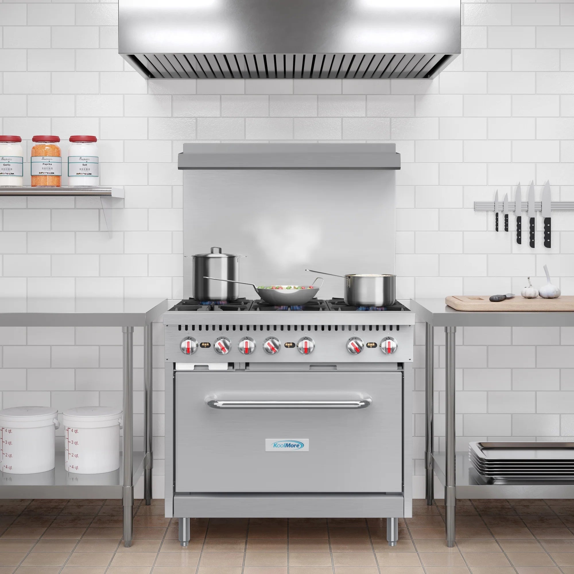 Koolmore KM-CR36-NG | 36" Wide 6 Burner Natural Gas Range