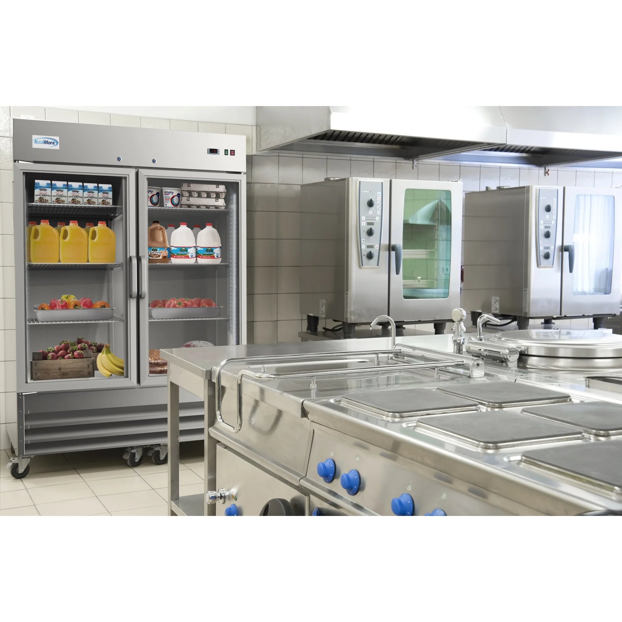 Koolmore RIR-2D-GD | 54" Wide 2 Glass Door Reach-In Refrigerator