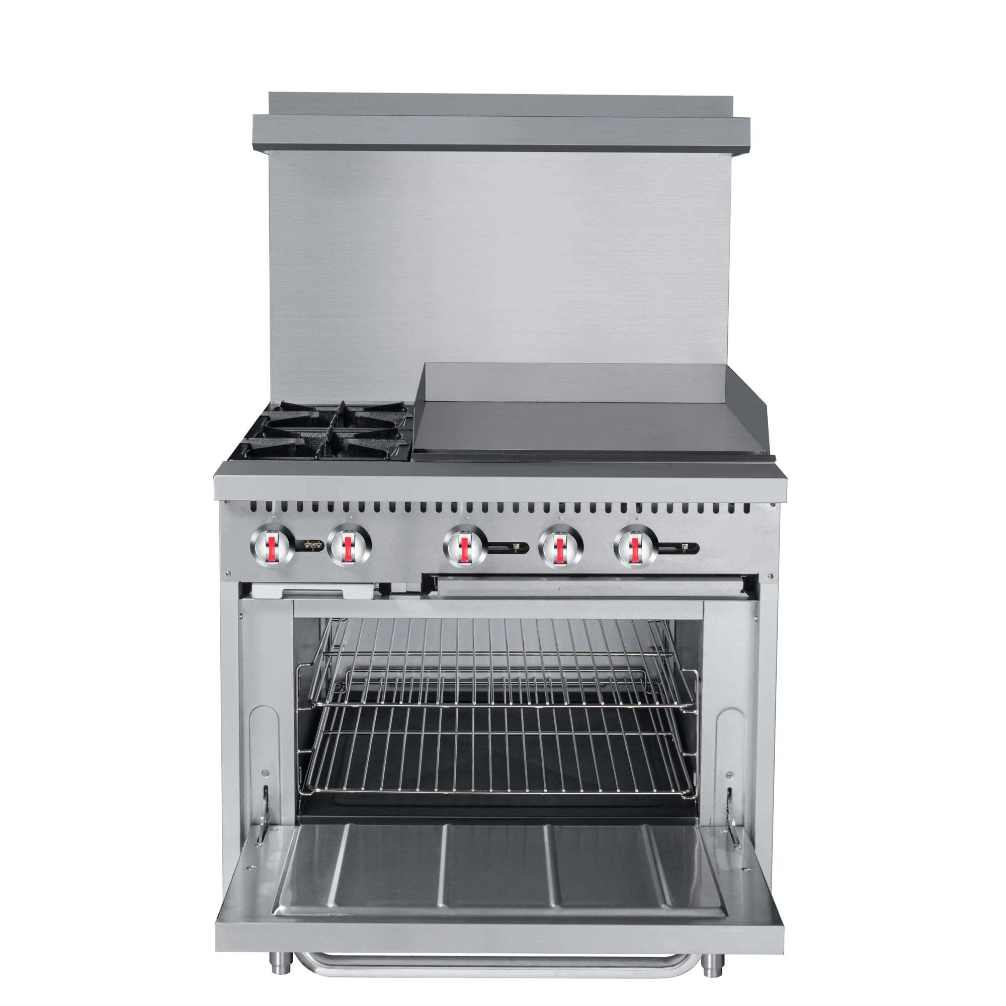 Koolmore KM-CRG36-NG | 36" Wide 2 Burner Natural Gas Range w/ 24 in. Griddle