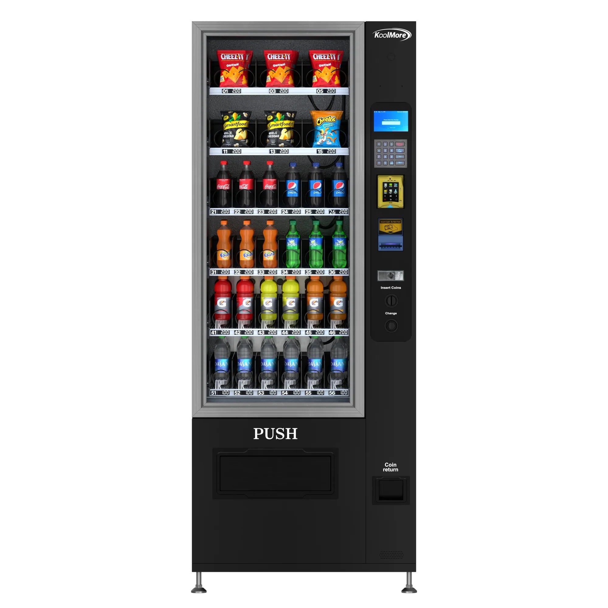 Koolmore 36 Slots Refrigerated Vending Machine w/ Coin/Bill Acceptor