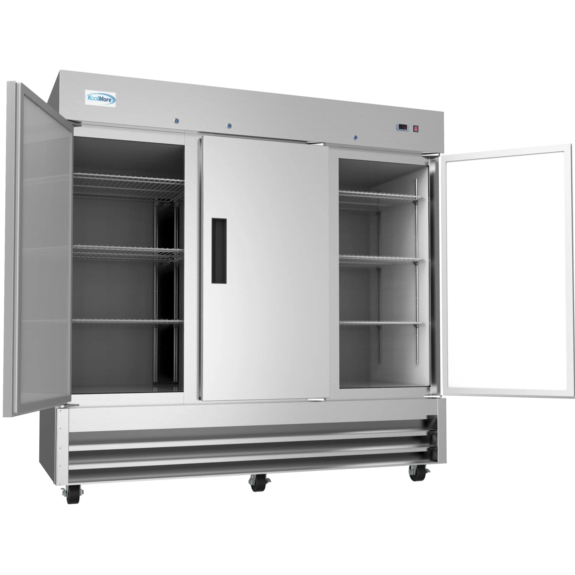 Koolmore RIF-3D-SS | 82" Wide 3 Door Reach-In Freezer