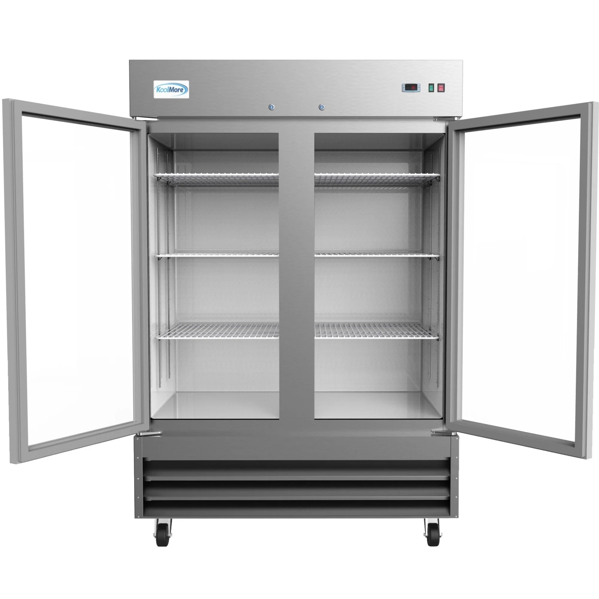 Koolmore RIR-2D-GD | 54" Wide 2 Glass Door Reach-In Refrigerator