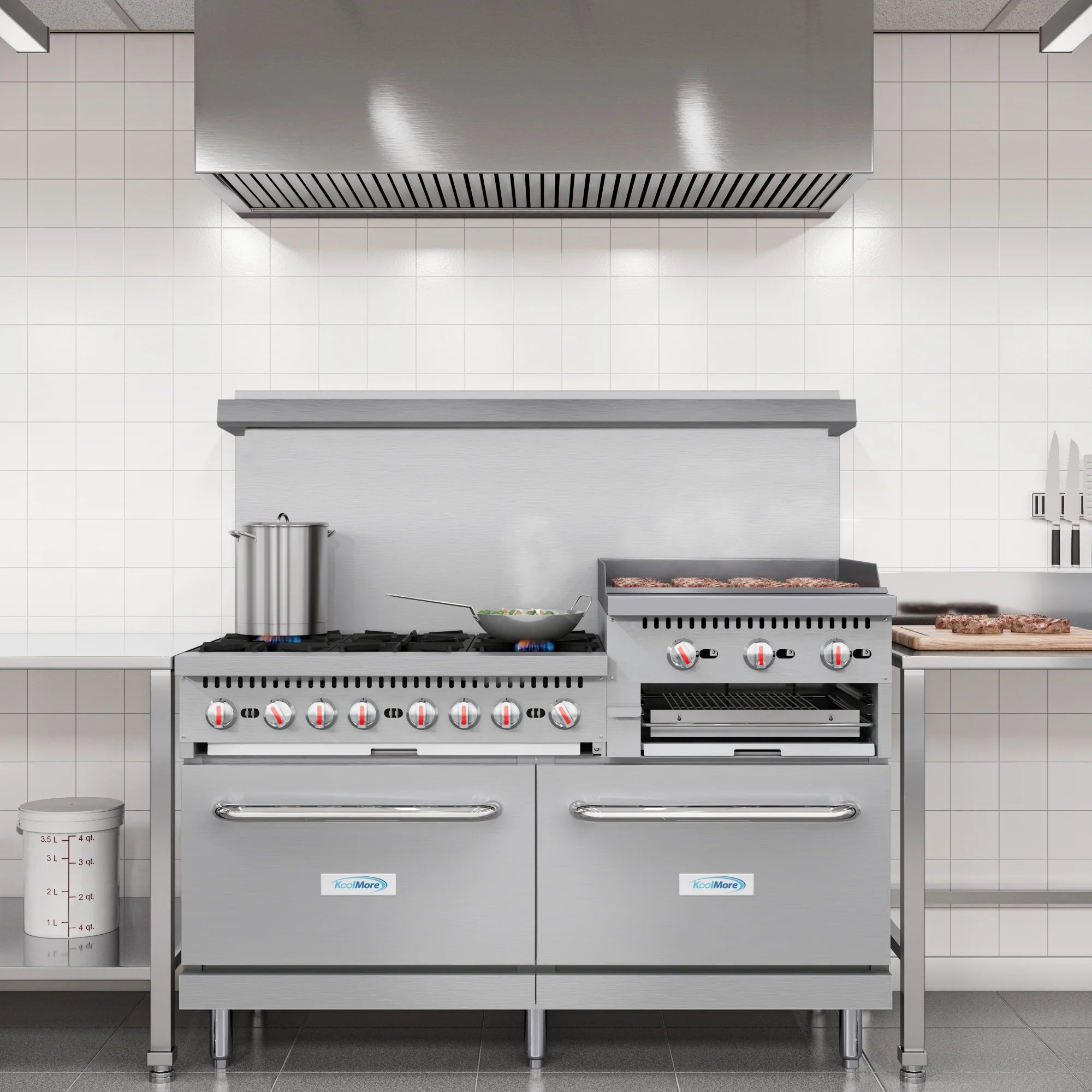 Koolmore KM-CRGB60-LP | 60" Wide Liquid Propane Range w/ 24 in. Griddle & Broiler