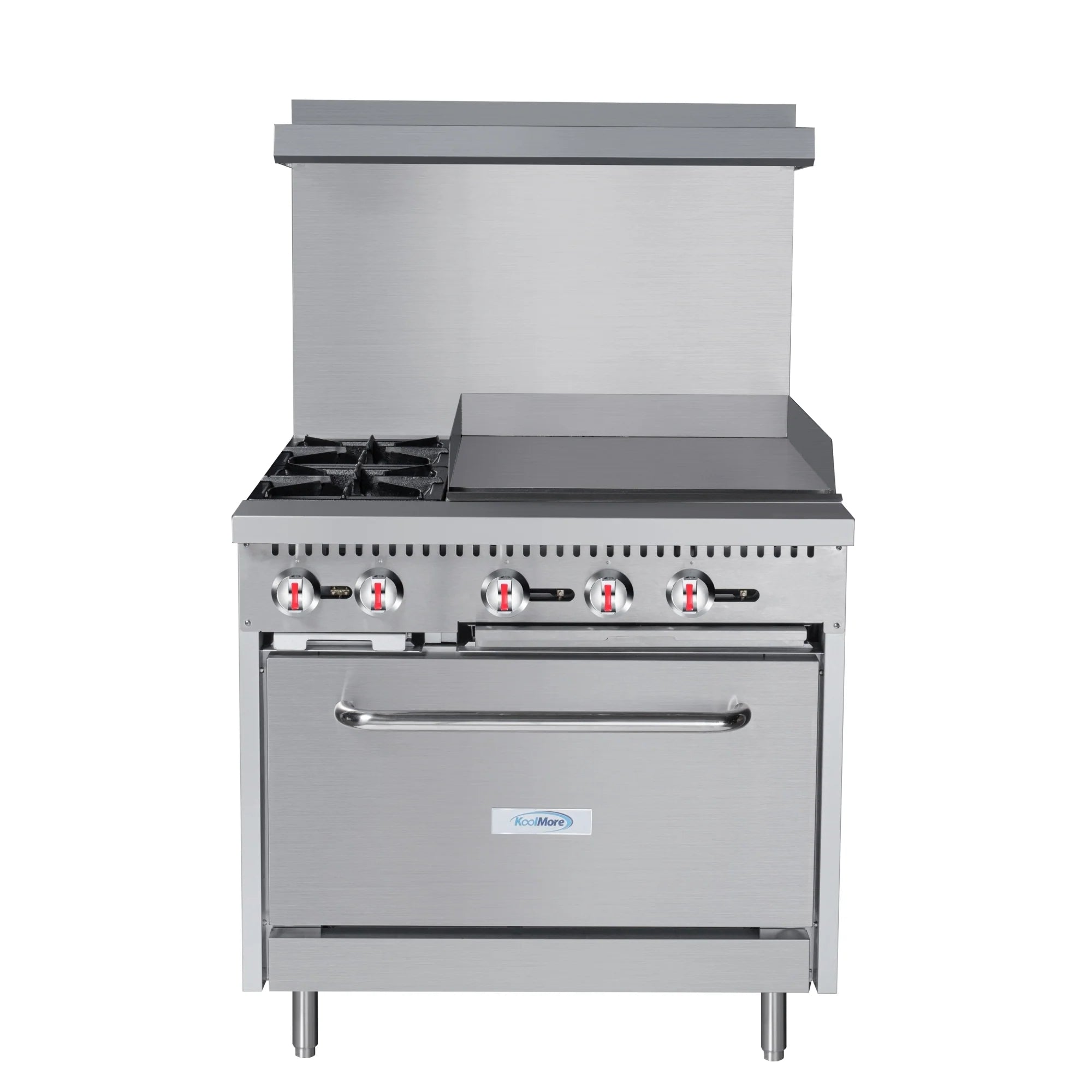 Koolmore KM-CRG36-NG | 36" Wide 2 Burner Natural Gas Range w/ 24 in. Griddle