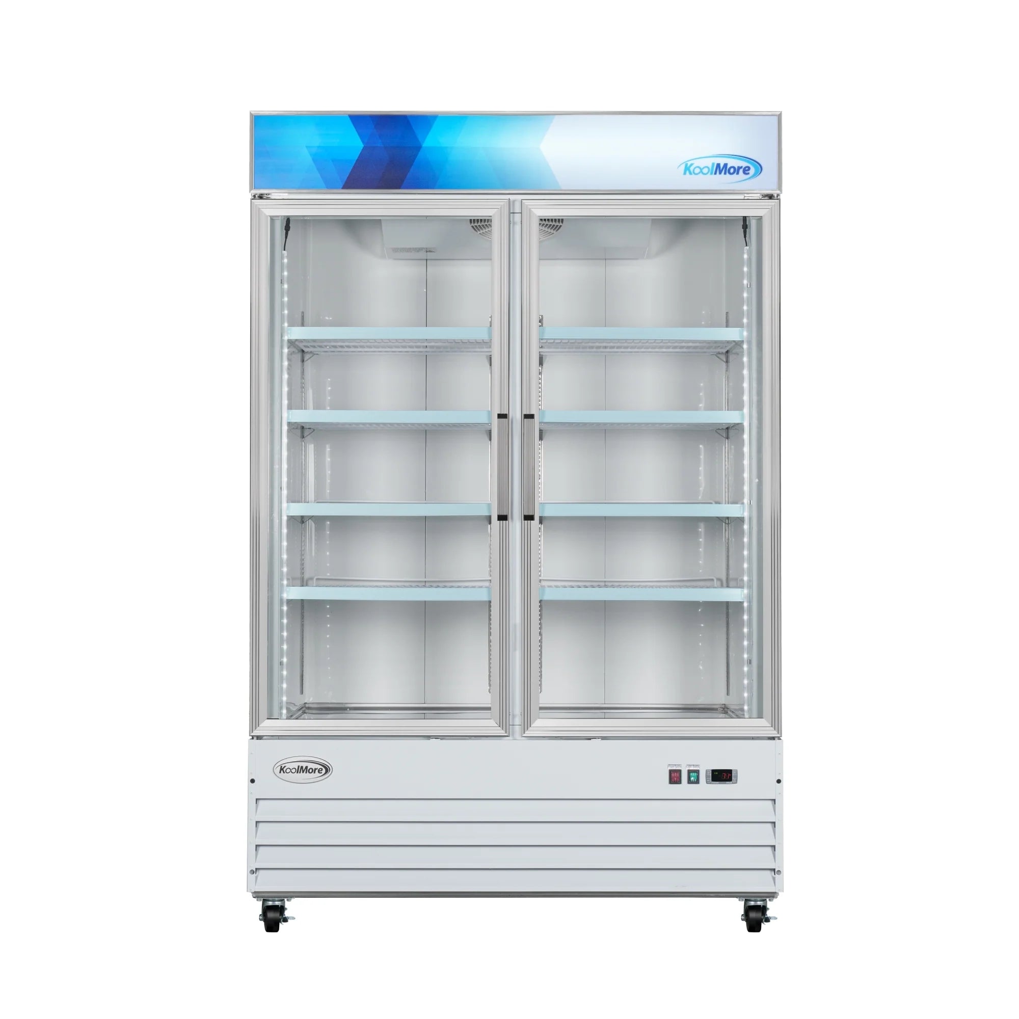 Koolmore MDF-2GD-45C-WH | 53" Wide 2 Glass Door Merchandiser Freezer