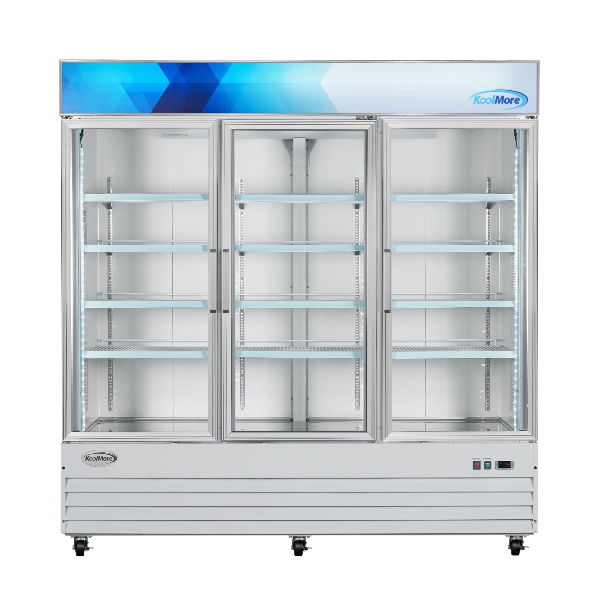 Koolmore MDF-3GD-52C-WH | 80" Wide 3 Glass Door Merchandiser Freezer