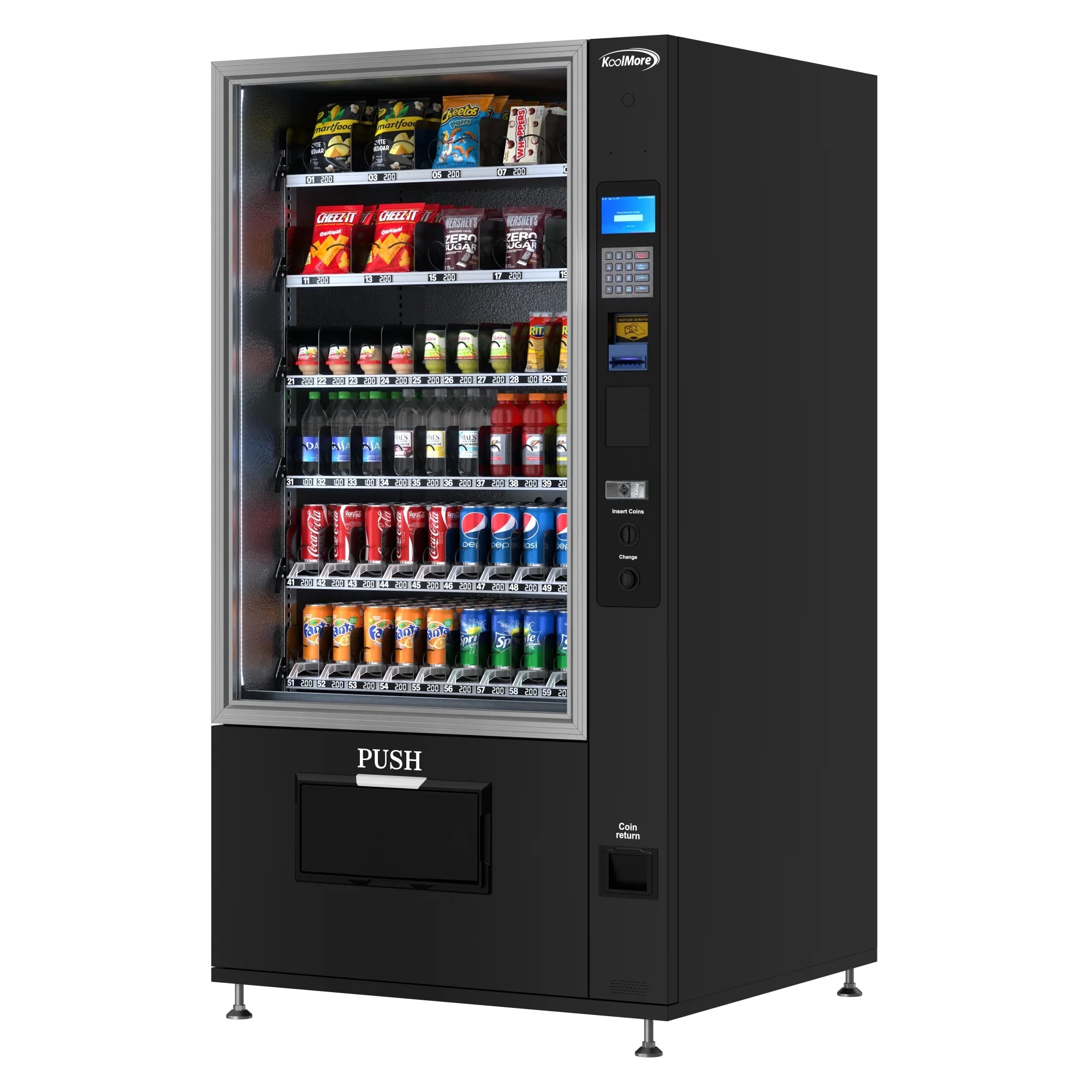 Koolmore 60 Slots Refrigerated Vending Machine w/ Coin/Bill Acceptor