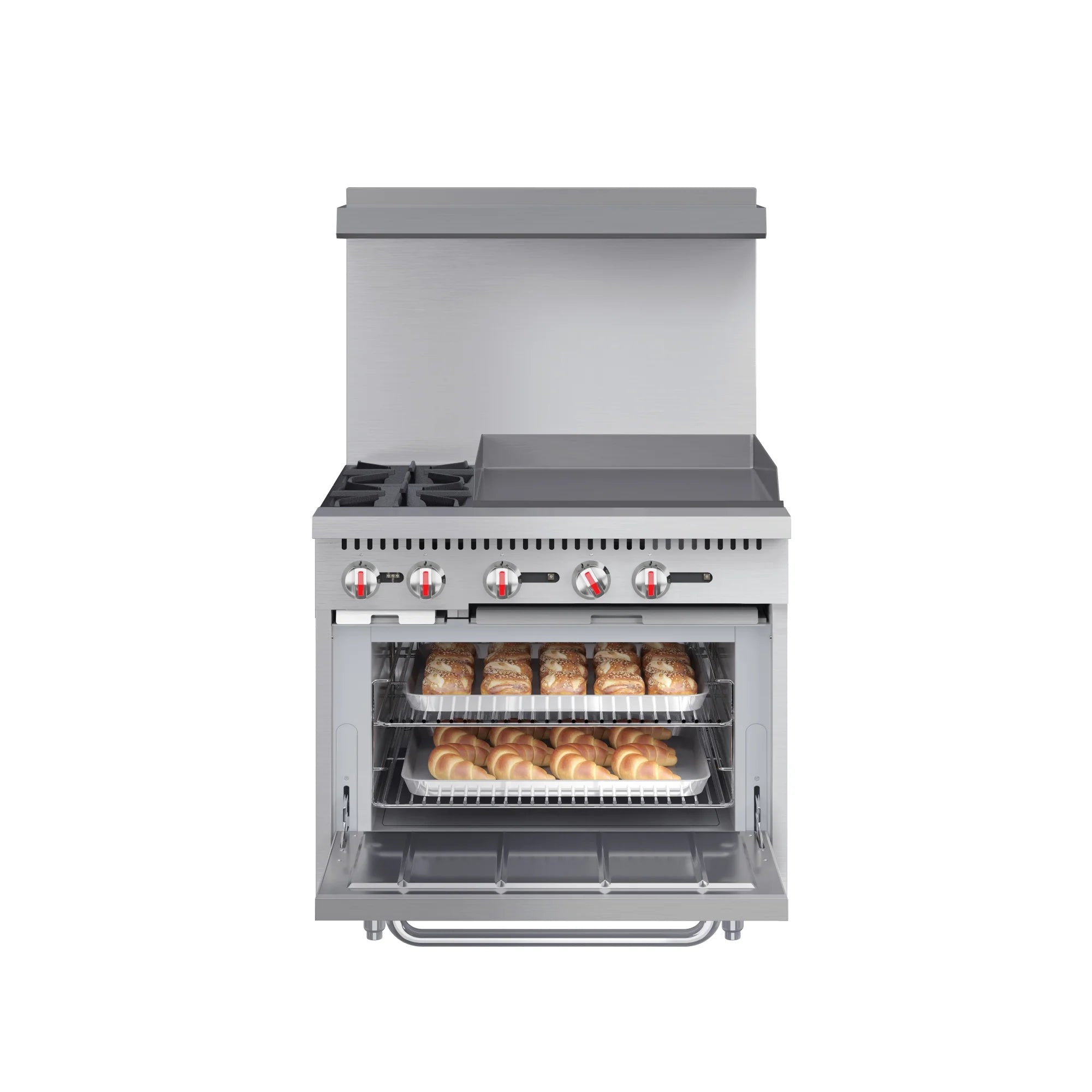 Koolmore KM-CRG36-NG | 36" Wide 2 Burner Natural Gas Range w/ 24 in. Griddle