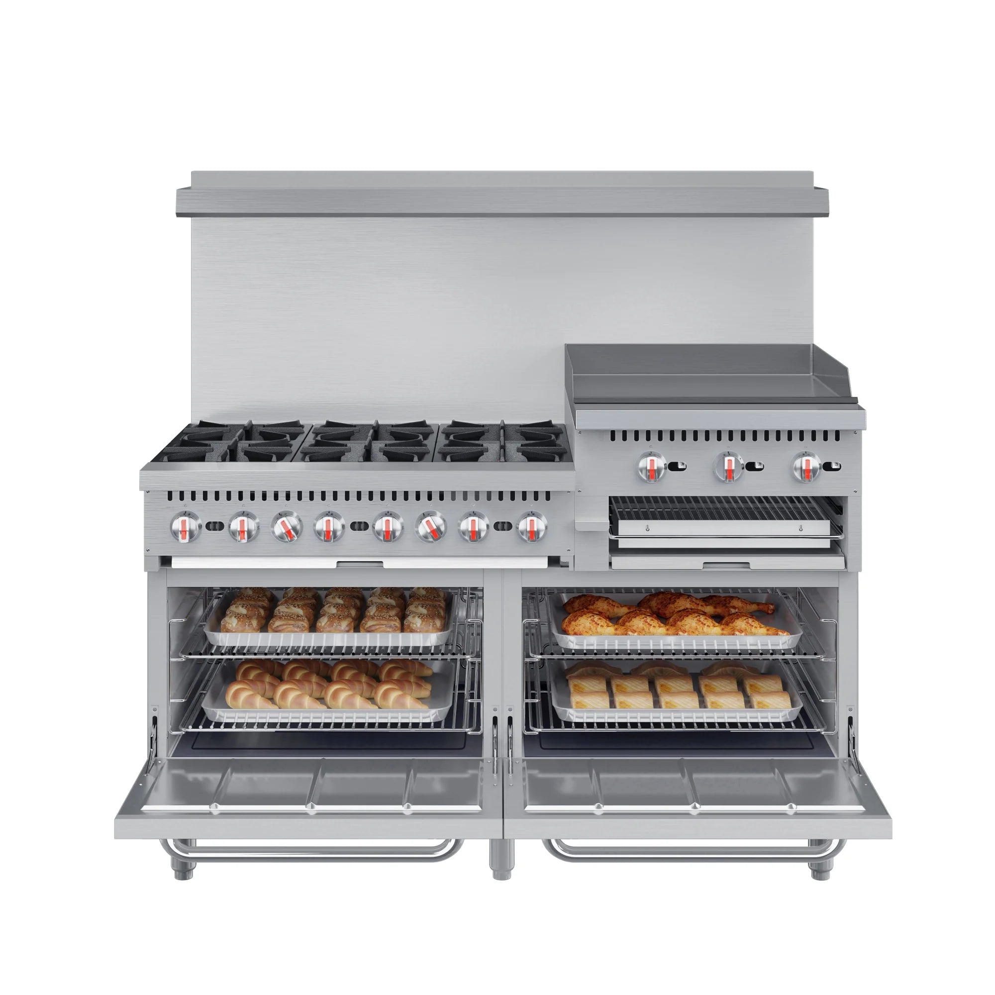 Koolmore KM-CRGB60-NG | 60" Wide Natural Gas Range w/ 24 in. Griddle & Broiler