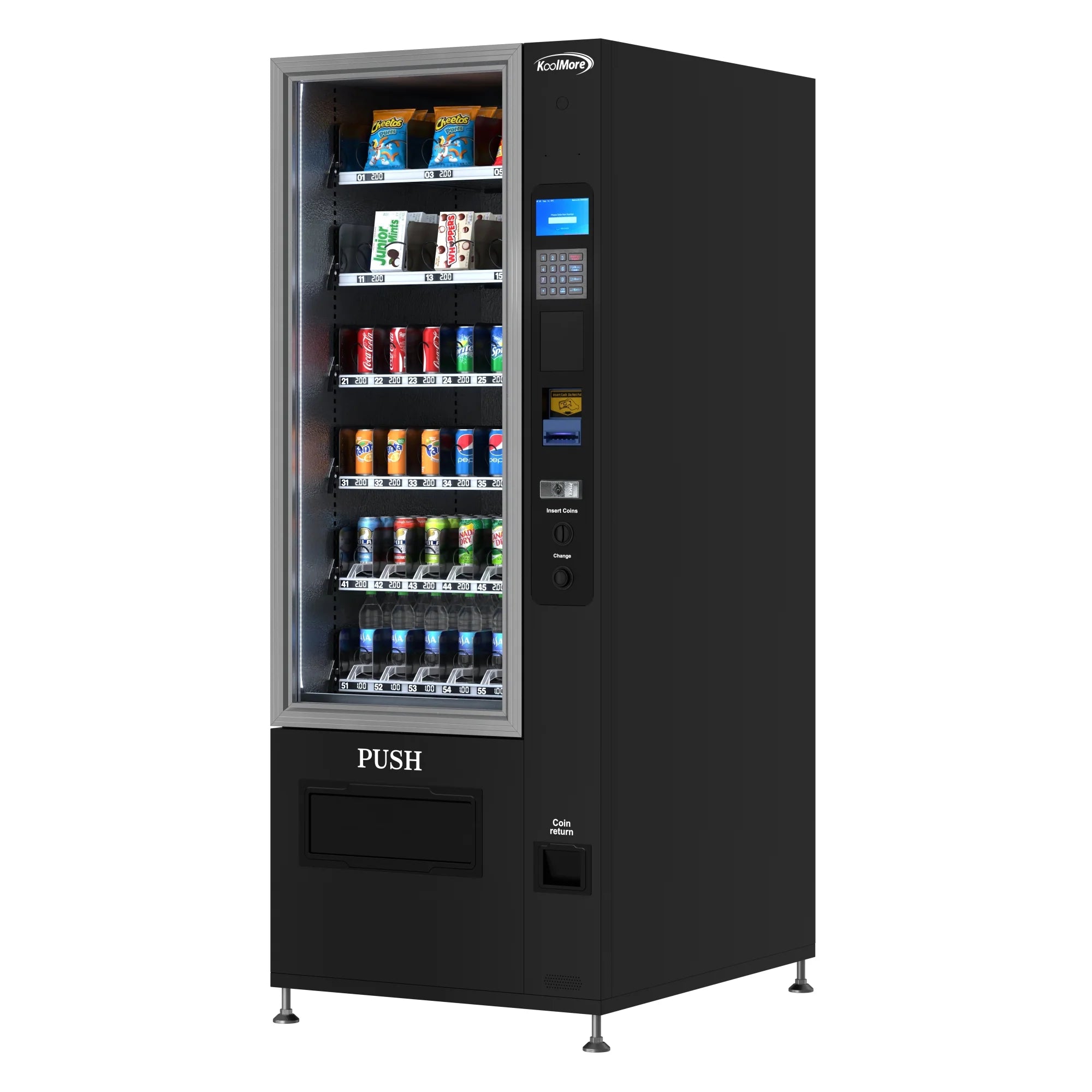 Koolmore 36 Slots Refrigerated Vending Machine w/ Coin/Bill Acceptor