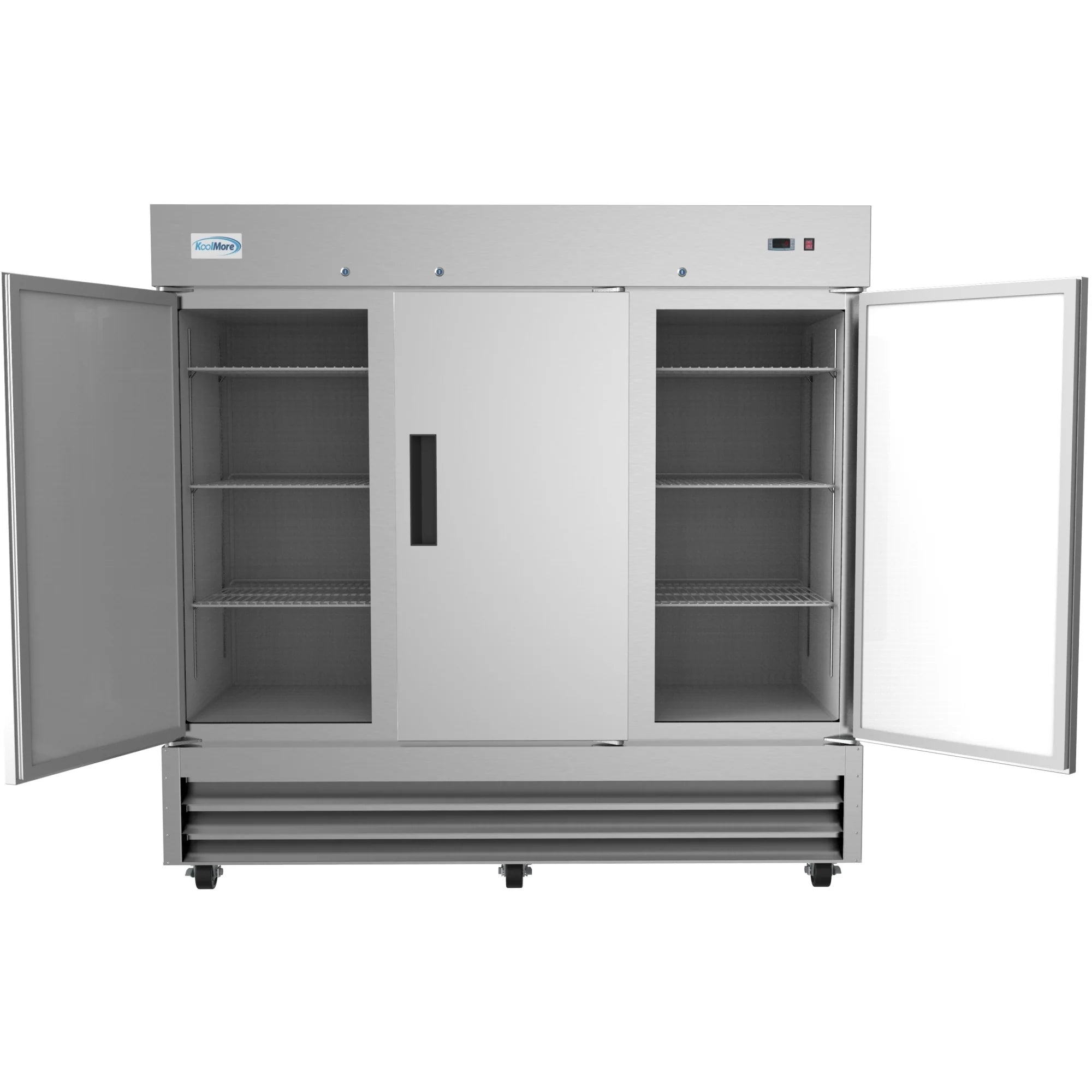 Koolmore RIF-3D-SS | 82" Wide 3 Door Reach-In Freezer