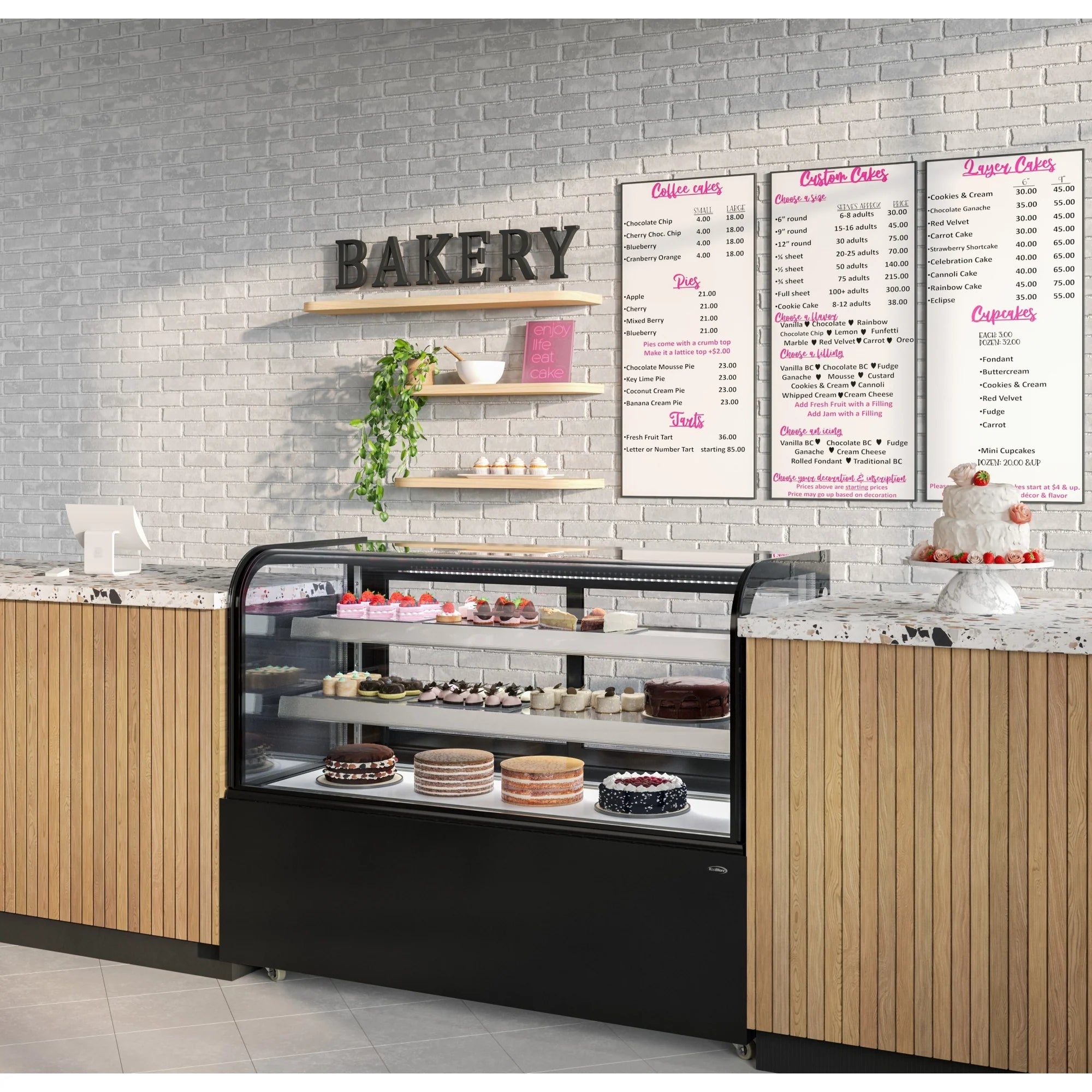 Koolmore KM-CDHF-17C | 60" Wide Refrigerated Bakery Display Case