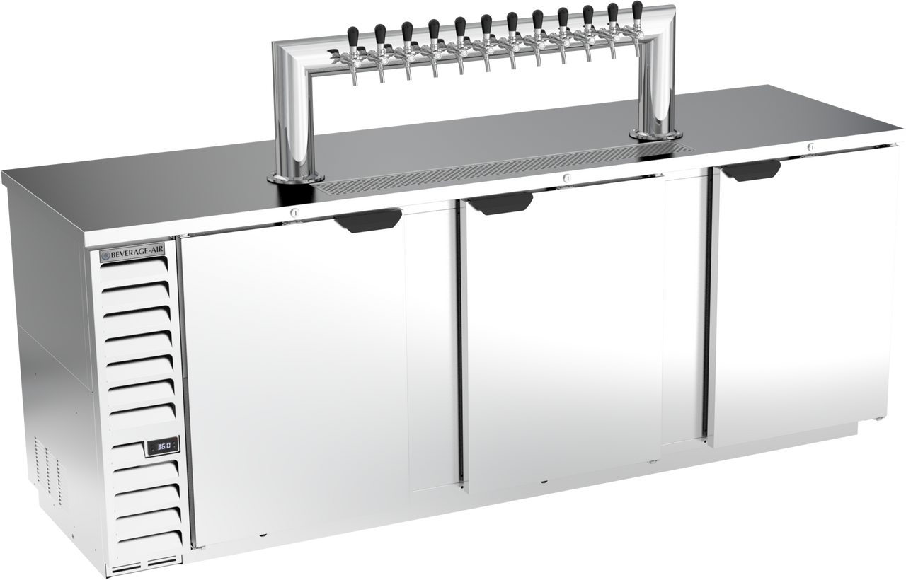 Beverage Air DD94HC-1-S-12T | 95" Wide 12 Tap Stainless Steel Direct Draw