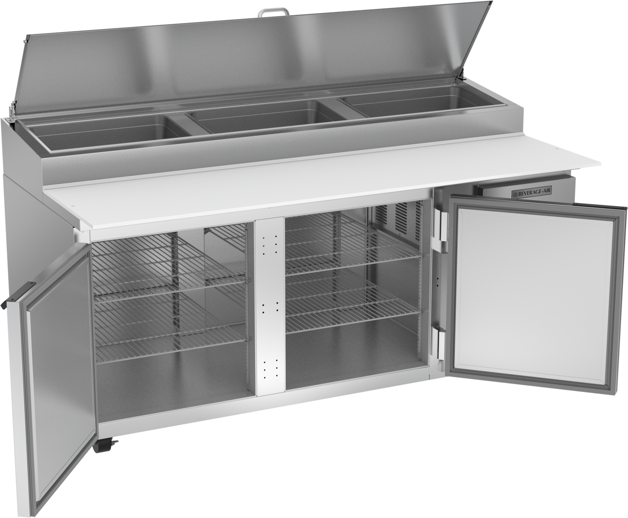 Beverage Air DP72HC | 72" Wide 2 Door Pizza Prep Table