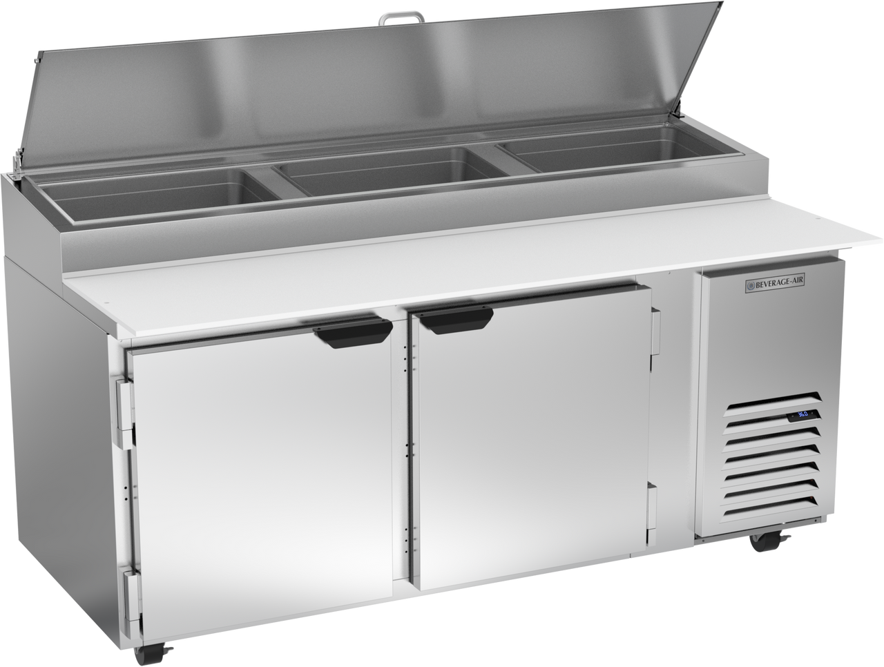 Beverage Air DP72HC | 72" Wide 2 Door Pizza Prep Table