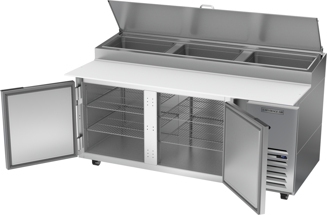 Beverage Air DP72HC | 72" Wide 2 Door Pizza Prep Table