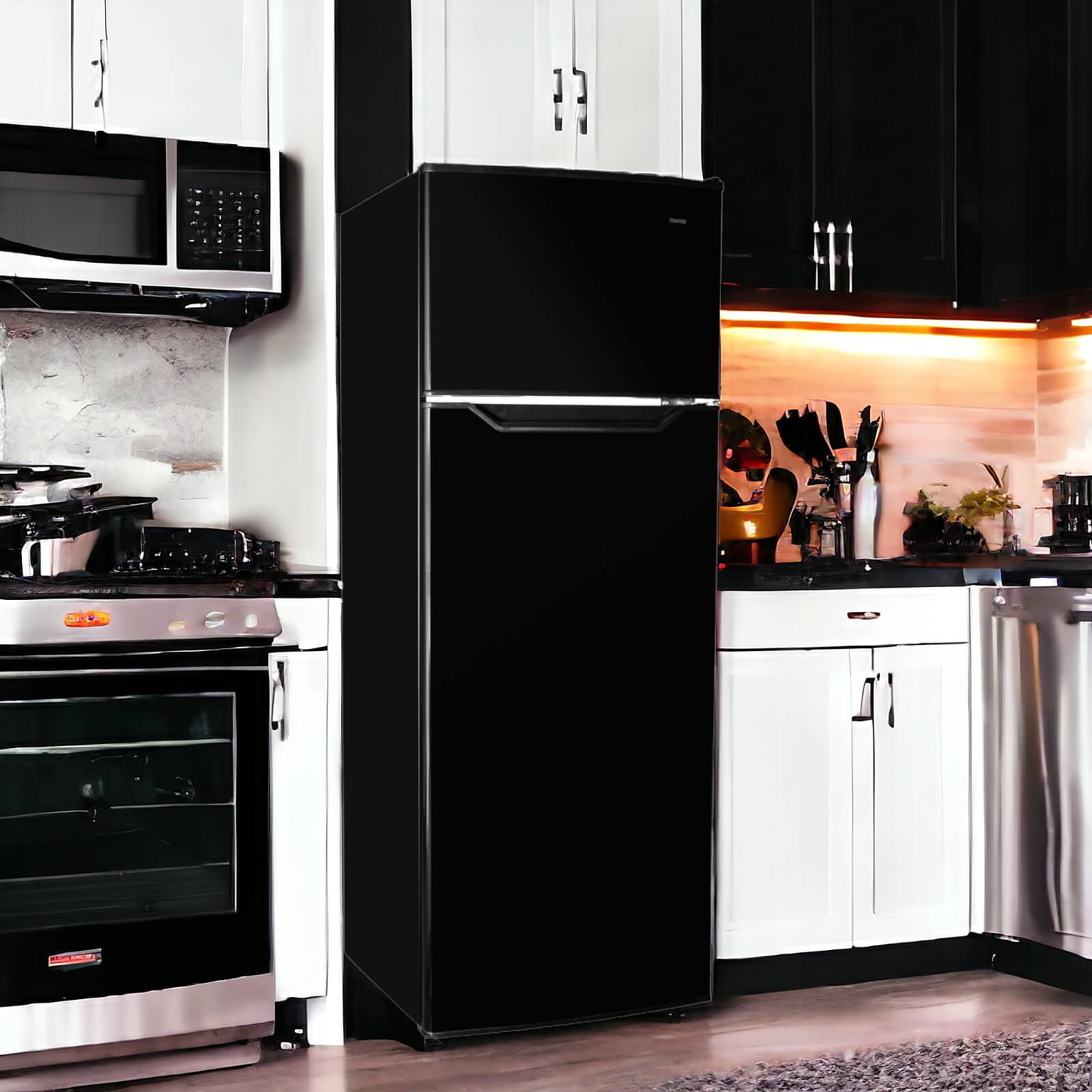 Danby DPF074B2BDB-6 | 21.44" Wide Black Top Mount Apartment Size Refrigerator