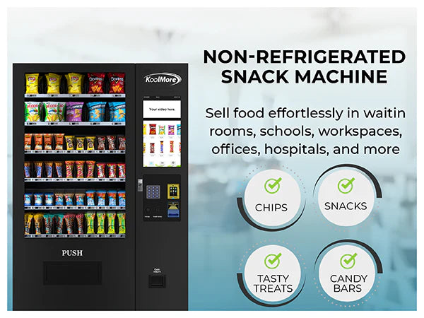 Koolmore KM-VMNT-50-BR | Touch Screen 60 Slots Non-Refrigerated Vending Machine w/ CC Reader & Bill Acceptor