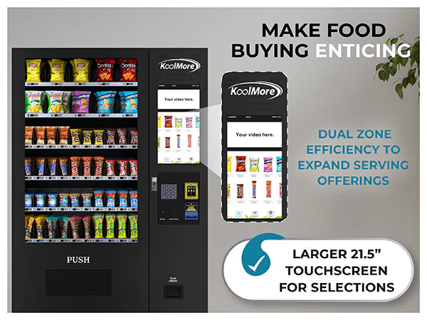 Koolmore KM-VMNT-50-BR | Touch Screen 60 Slots Non-Refrigerated Vending Machine w/ CC Reader & Bill Acceptor